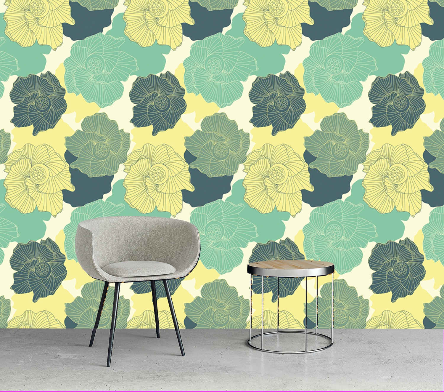 queence Vinyltapete »Matt«, bedruckt-Motiv-botanisch-floral-gemustert-natürlich, 90x250cm, selbstklebend, kinderleichte Anbringung, Sticker