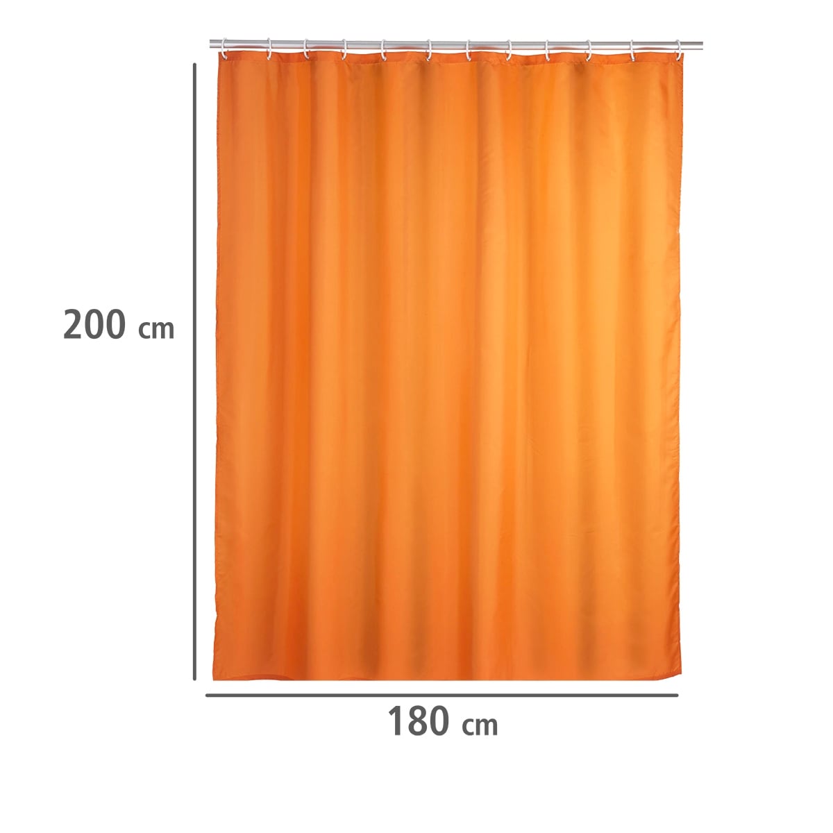 WENKO Duschvorhang »Uni Orange«, Höhe 200 cm, waschbar