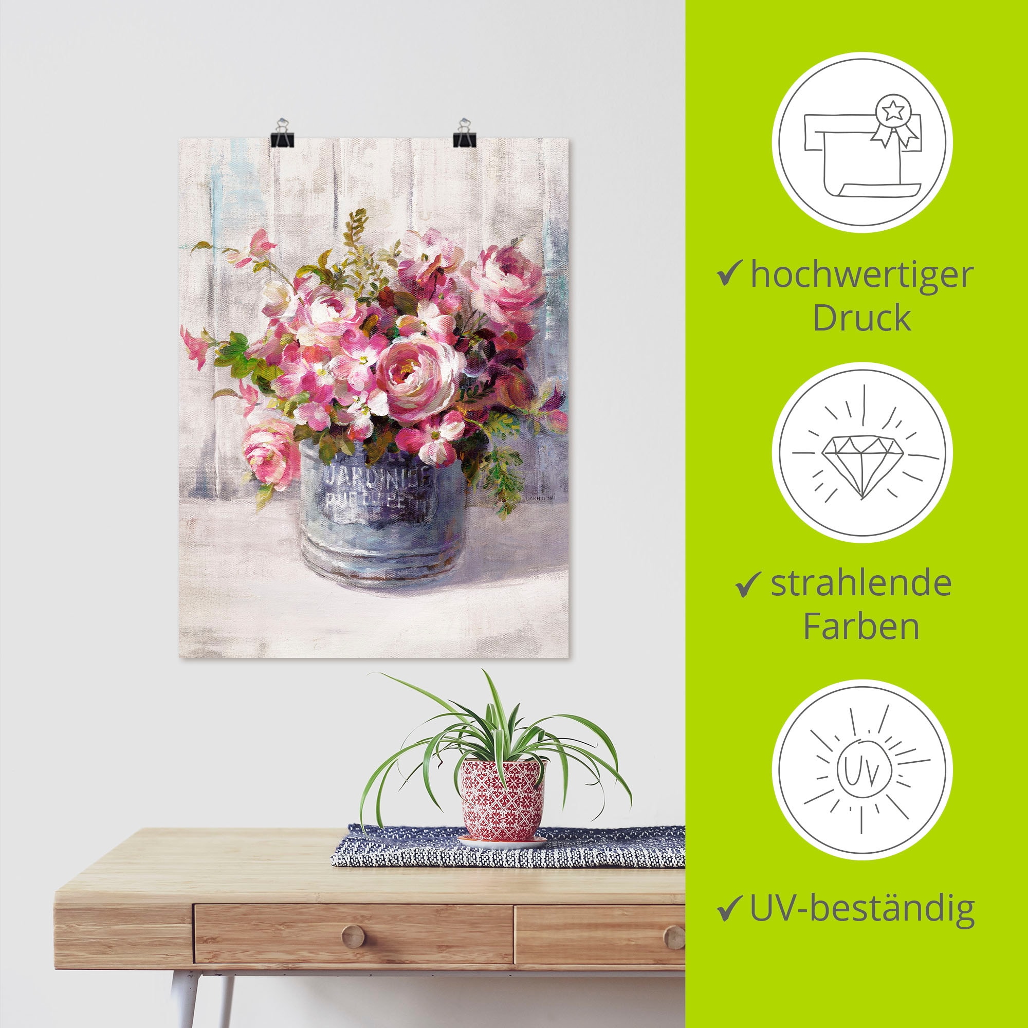 Artland Wandbild »Gartenblumen I« 1 Stk. tlg. als Leinwandbild, Poster in verschied. Größen