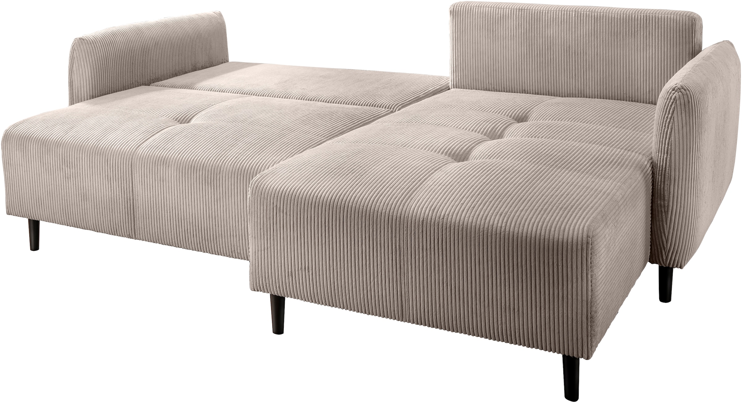 INOSIGN Ecksofa »Mara, L-Form, aktueller Cord Bezug und tolle Farben, schmale Armlehnen«, whlw. mit Bettfunktion,Recamiere links/rechts montierbar, Breite 238cm