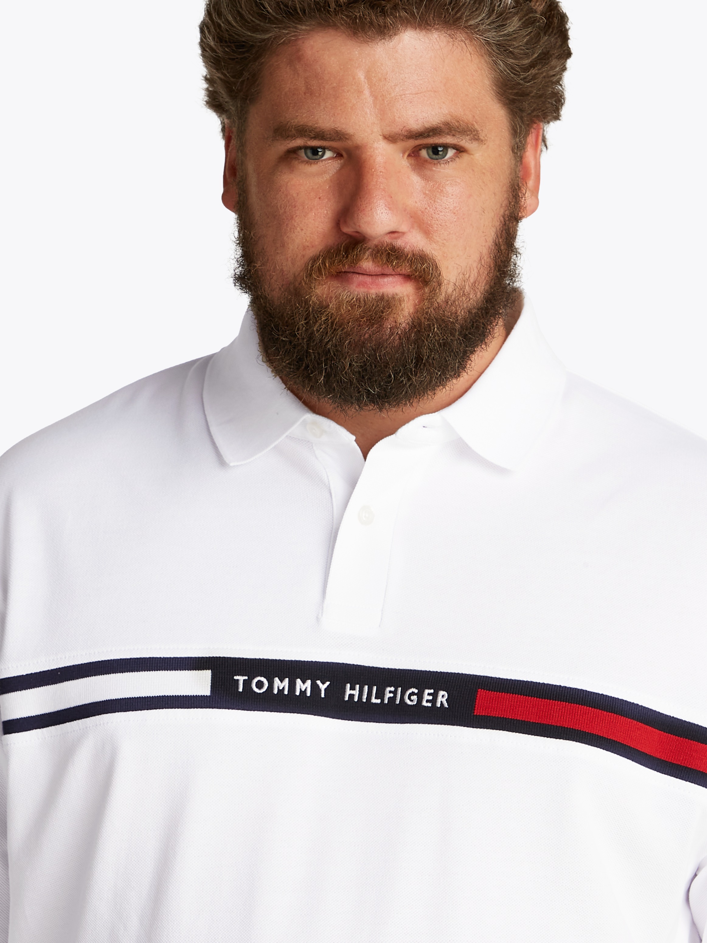 Tommy Hilfiger Big & Tall Poloshirt »BT-HILFIGER CHEST INSERT REG -B«, in Großen Größen, Logostickerei