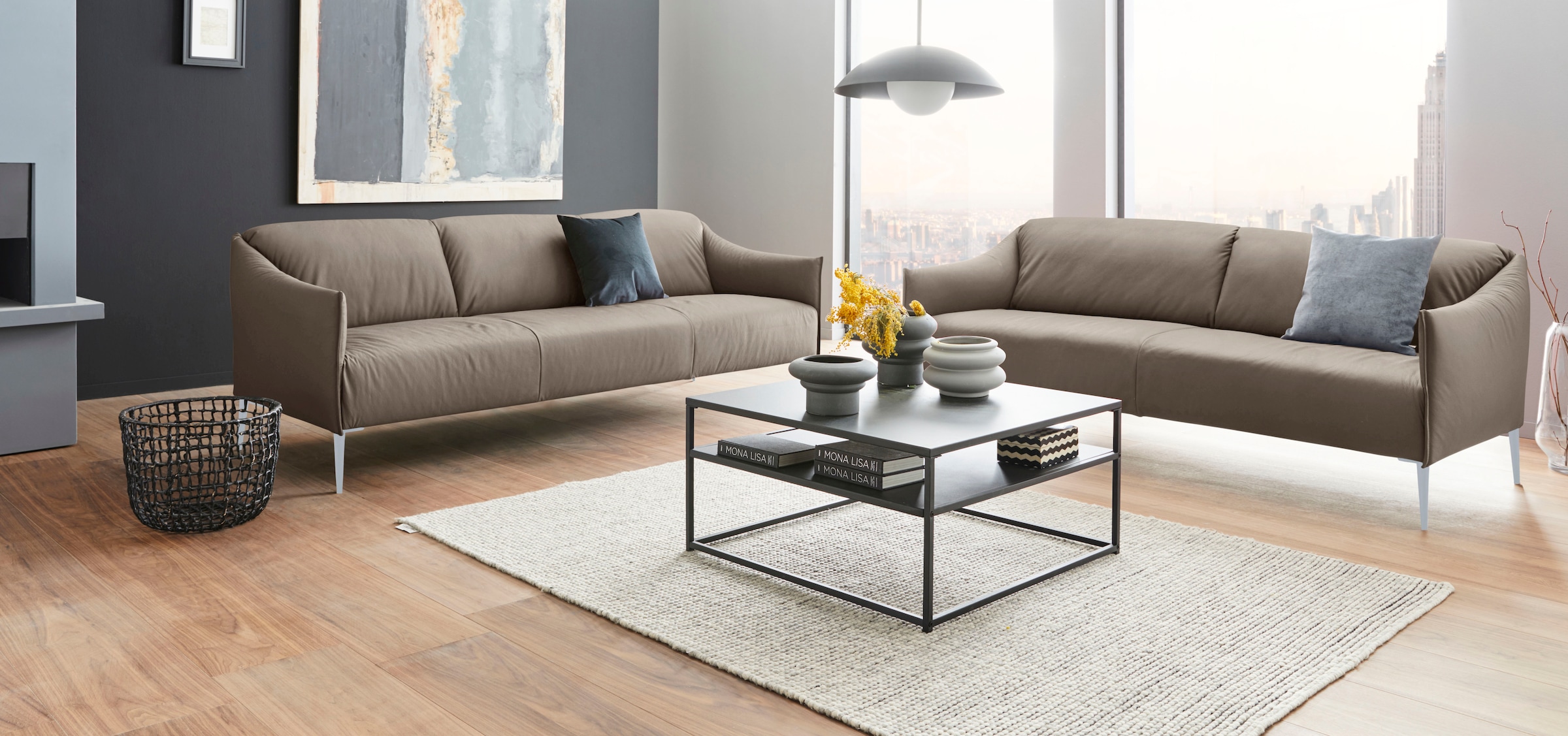 W.SCHILLIG 2,5-Sitzer »sally«, mit Metallfüßen in Silber matt, Breite 194 cm