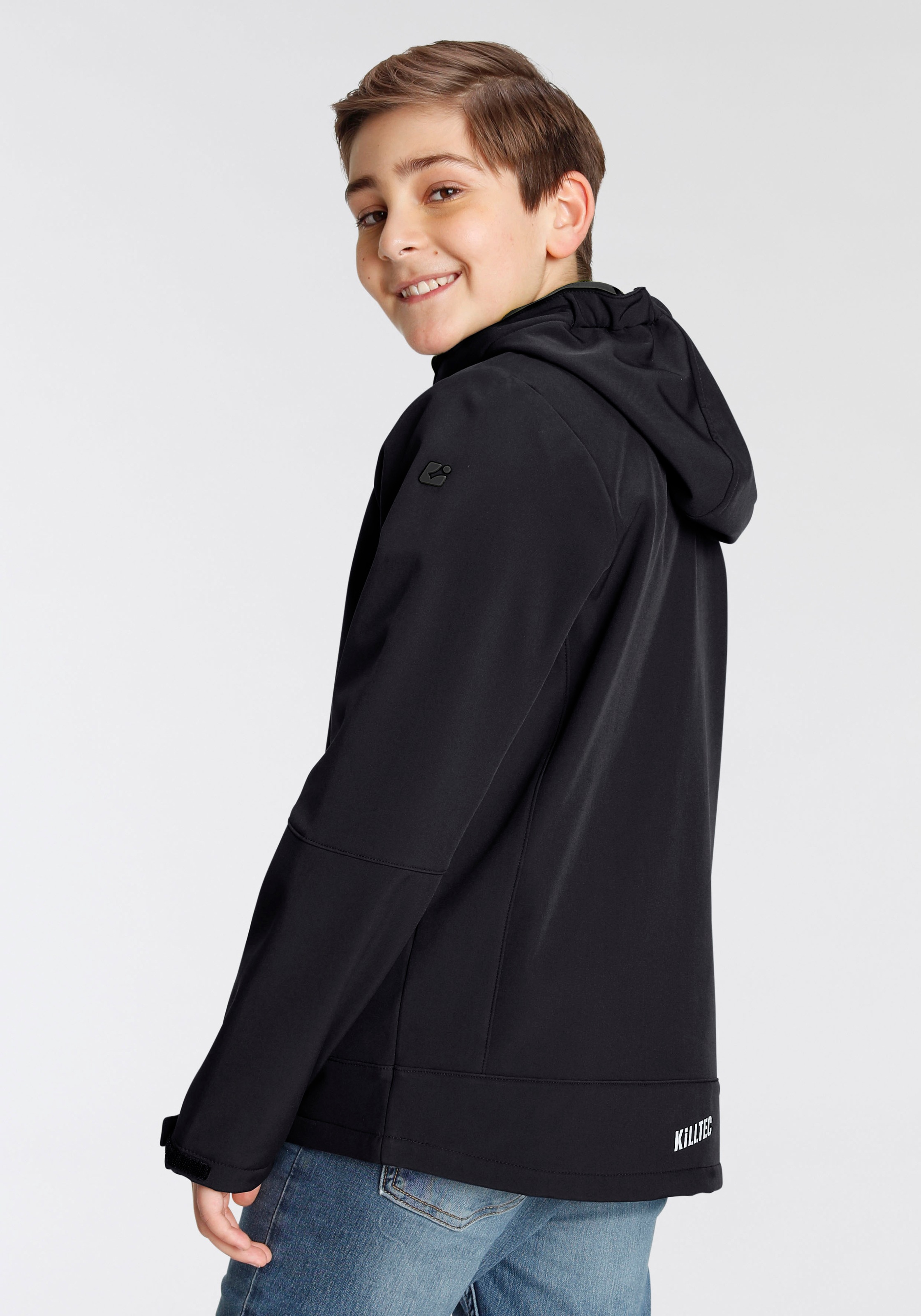 Killtec Softshelljacke »BYS SFTSHLL JCKT OT«, (1 St.), mit Kapuze, Übergangsjacke, Wasserabweisend & Windabweisend, für Kinder