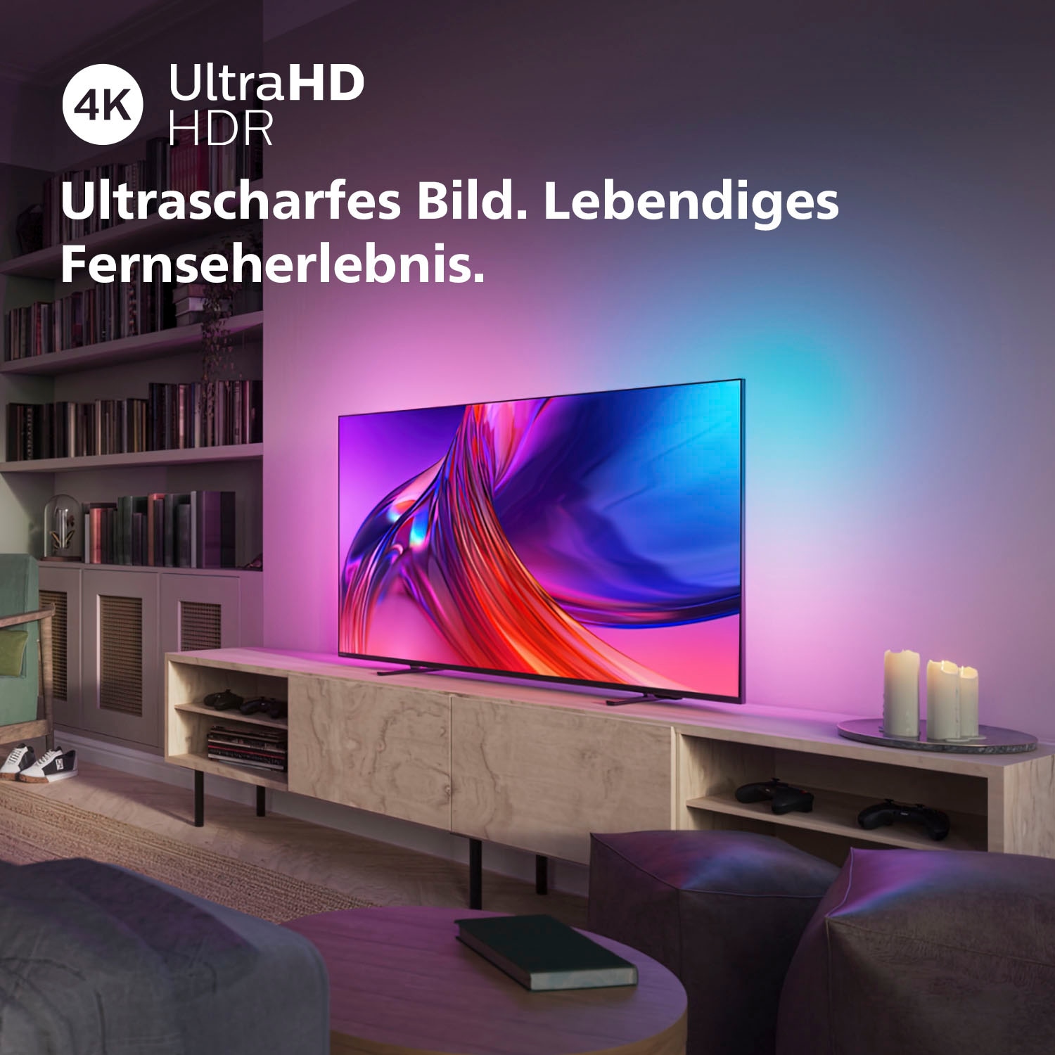 XXL Ambilight LED-Fernseher | 3 139 Garantie Android Jahre 4K 3-seitiges »55PUS8548/12«, ➥ Ultra Philips HD, Zoll, TV-Google TV-Smart-TV, cm/55 UNIVERSAL