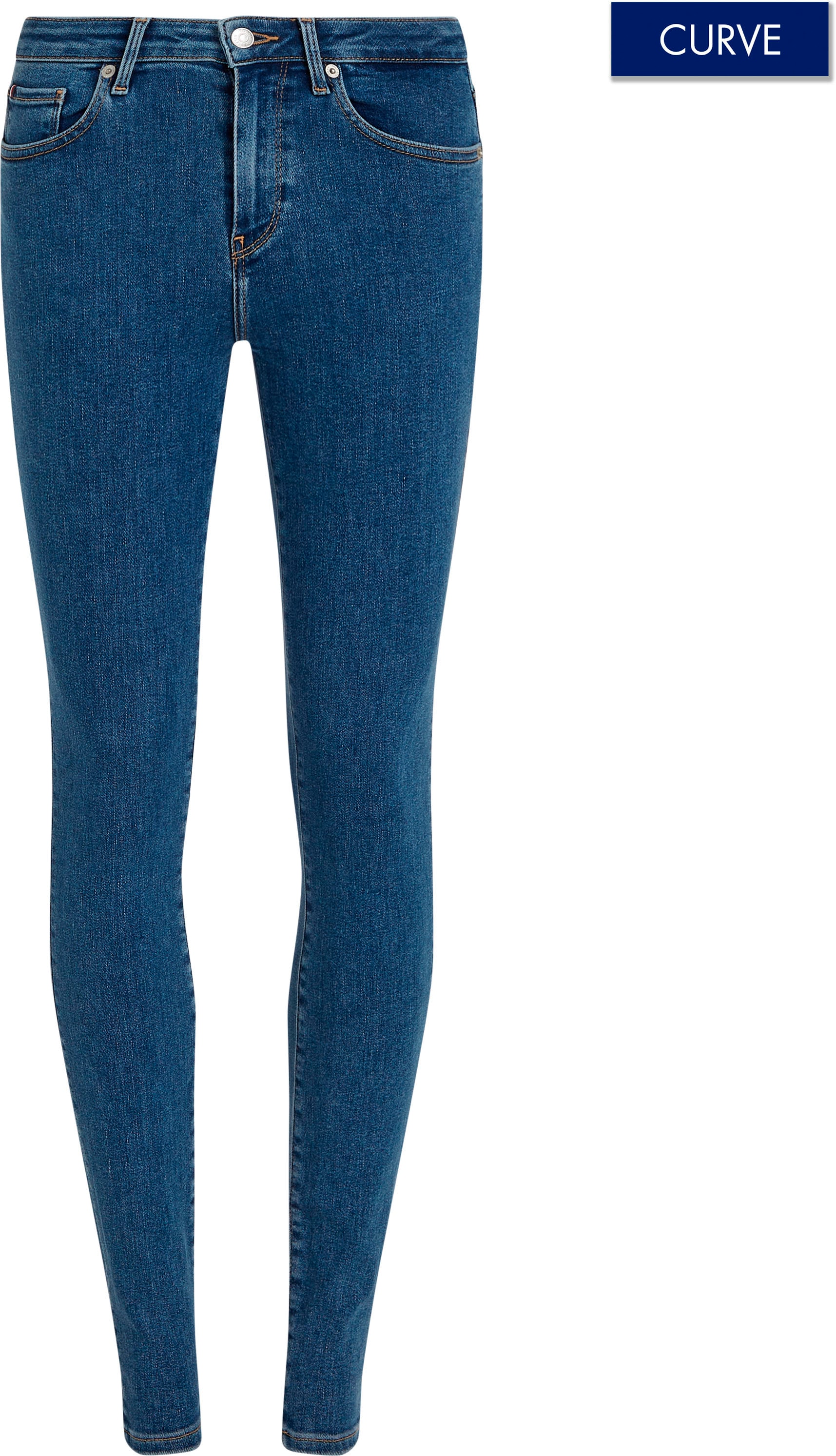 Tommy Hilfiger Curve Skinny-fit-Jeans »CRV HARLEM U SKINNY HW«, Große Größen in Stoned Washed Optik