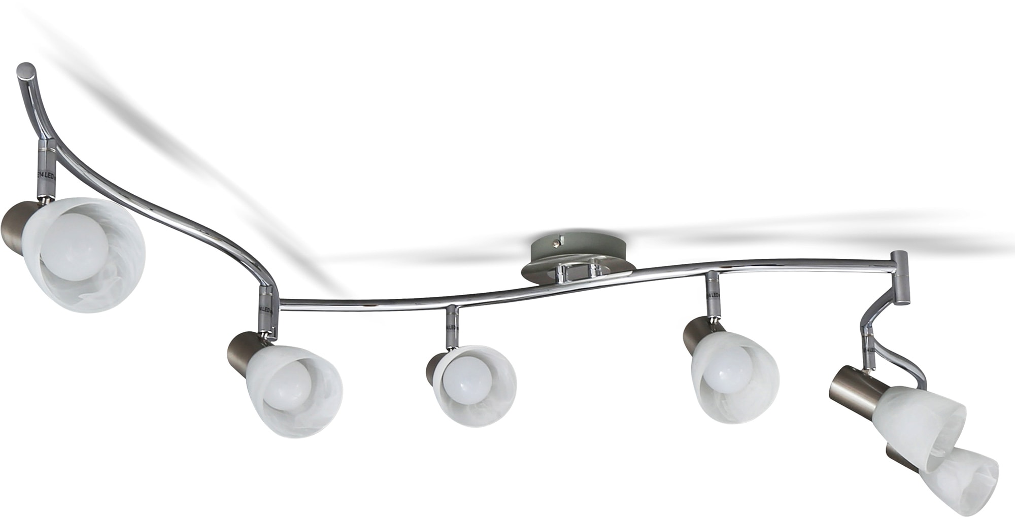 B.K.Licht LED Deckenspots »Lunas«, 6 flammig, Leuchtmittel E14 | Leuchtmittel wechselbar, LED Deckenleuchte, dreh-und schwenkbare Spots, inkl. Leuchtmittel