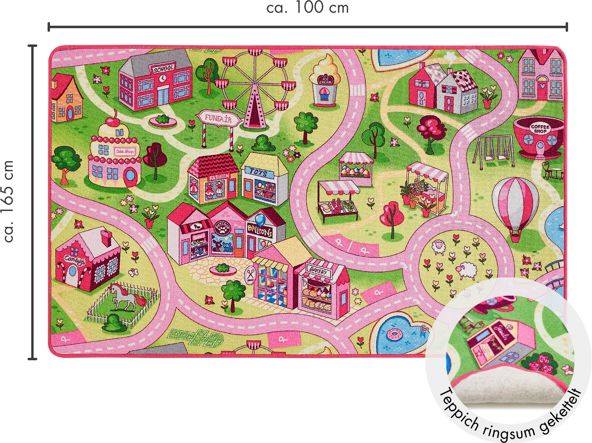Andiamo Kinderteppich »Straße Lagerräumung«, rechteckig, 5 mm Höhe, Straßen-Spiel-Teppich, Sonderposten, für Mädchen & Jungen