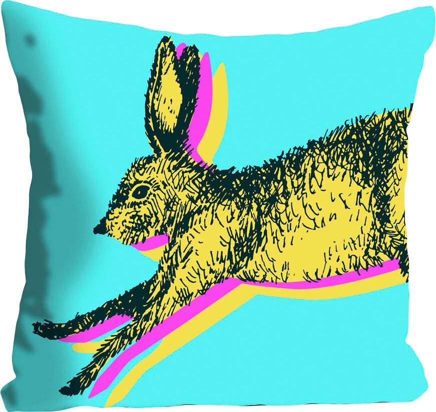 queence Dekokissen »Funny Bunny«, mit einem funkigen Hasen, Kissenhülle  ohne Füllung, 1 Stück bequem bestellen | Kunstdrucke