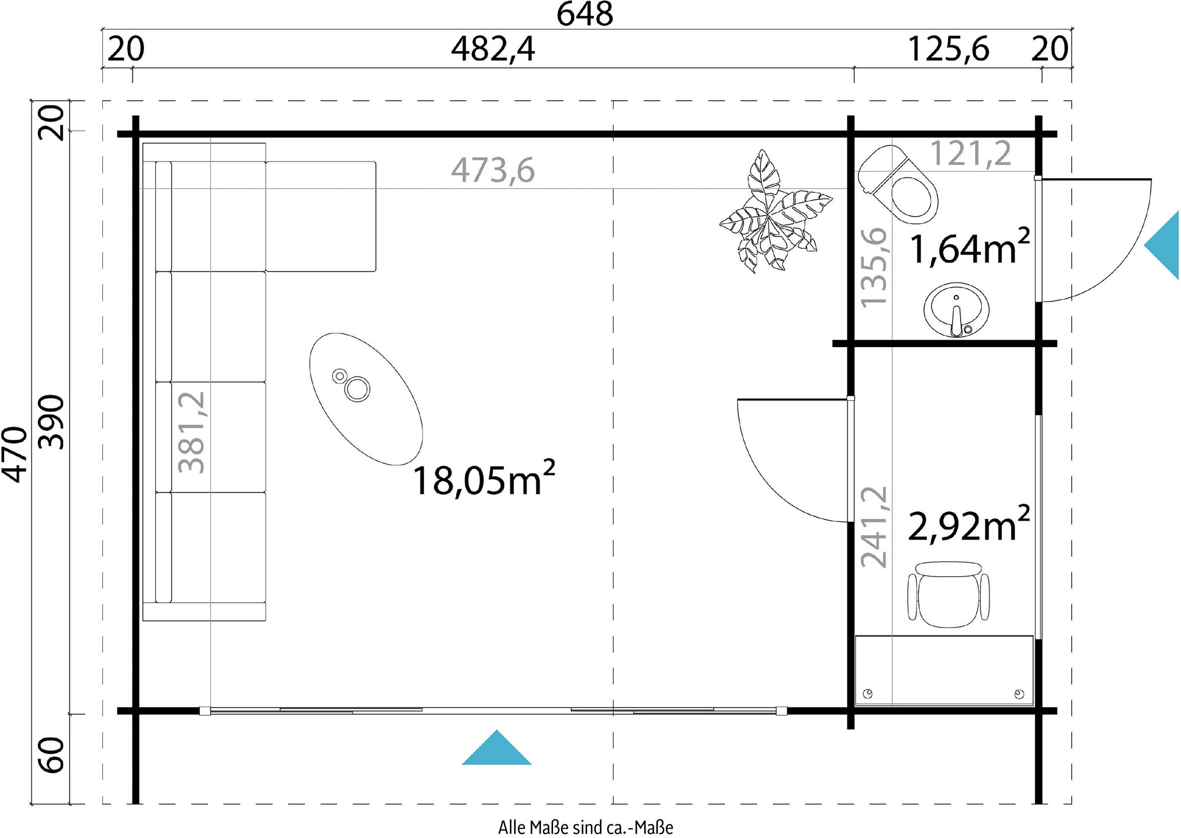 LASITA MAJA Gartenhaus »JAVA«, (Set, inkl. Fussbodenbretter zum verlegen)