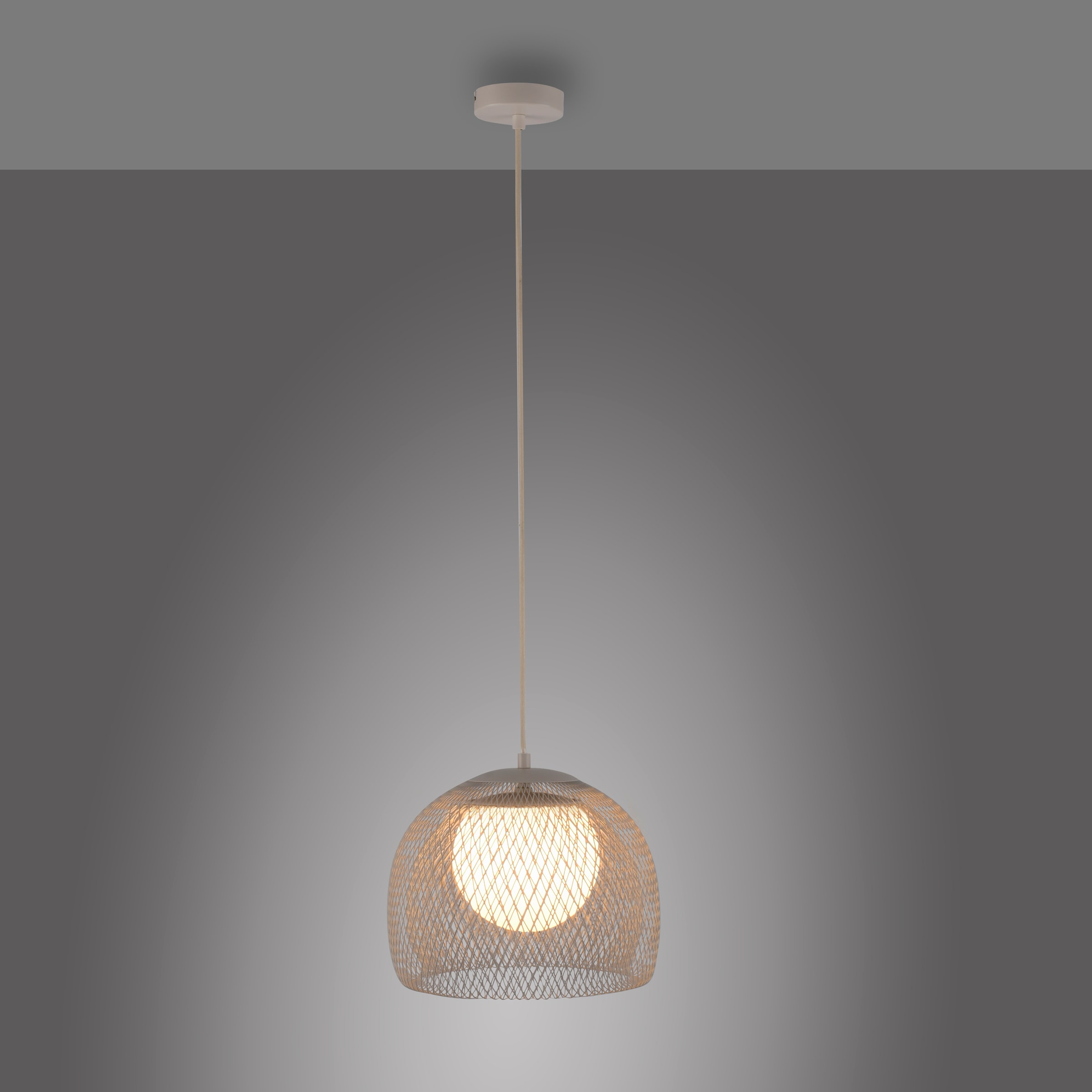 SCHÖNER WOHNEN-Kollektion Pendelleuchte »MESH« G9 1 Stk. Filigranes Design, sanftes Licht & höhenverstellbar in Sandbrise