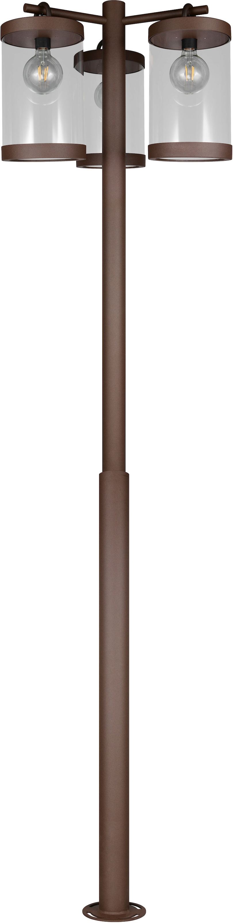 TRIO Leuchten Außen-Stehlampe »SAMBESI, Große Garten Stehleuchte Höhe 240cm, IP44 Dämmerungssensor« E27 1 Stk. warmweiß - kaltweiß Outdoor Stehlampe 3-flammig, exkl 3x E27 max 28W, Alu Druckguss