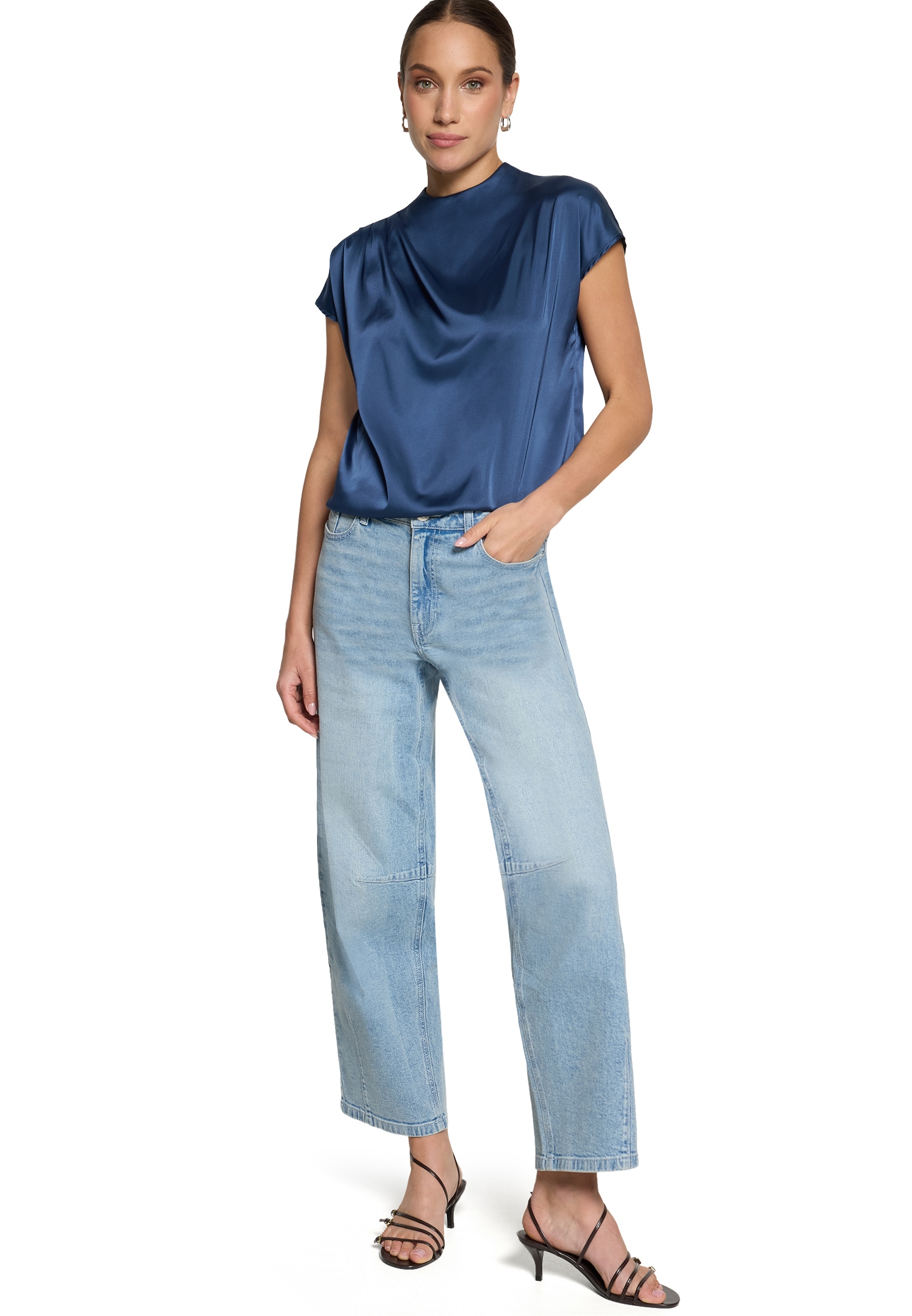 Zero Satinbluse »Satin-Bluse mit Kragen«