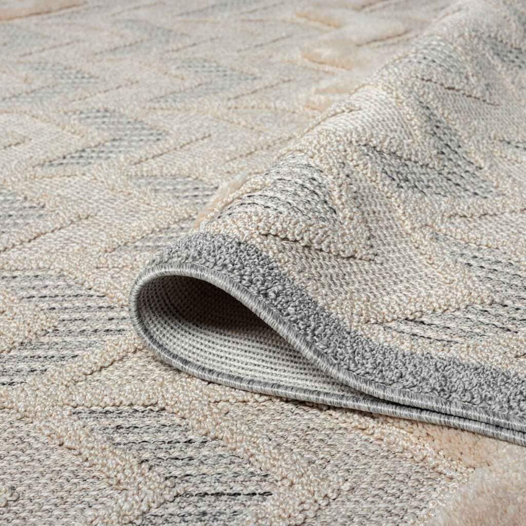 Carpet City Hochflor-Teppich »VALENCIA 920«, rechteckig, 20 mm Höhe, Läufer, Boho-Stil, Hochtief-Muster/ 3D-Effekt, mit Fransen