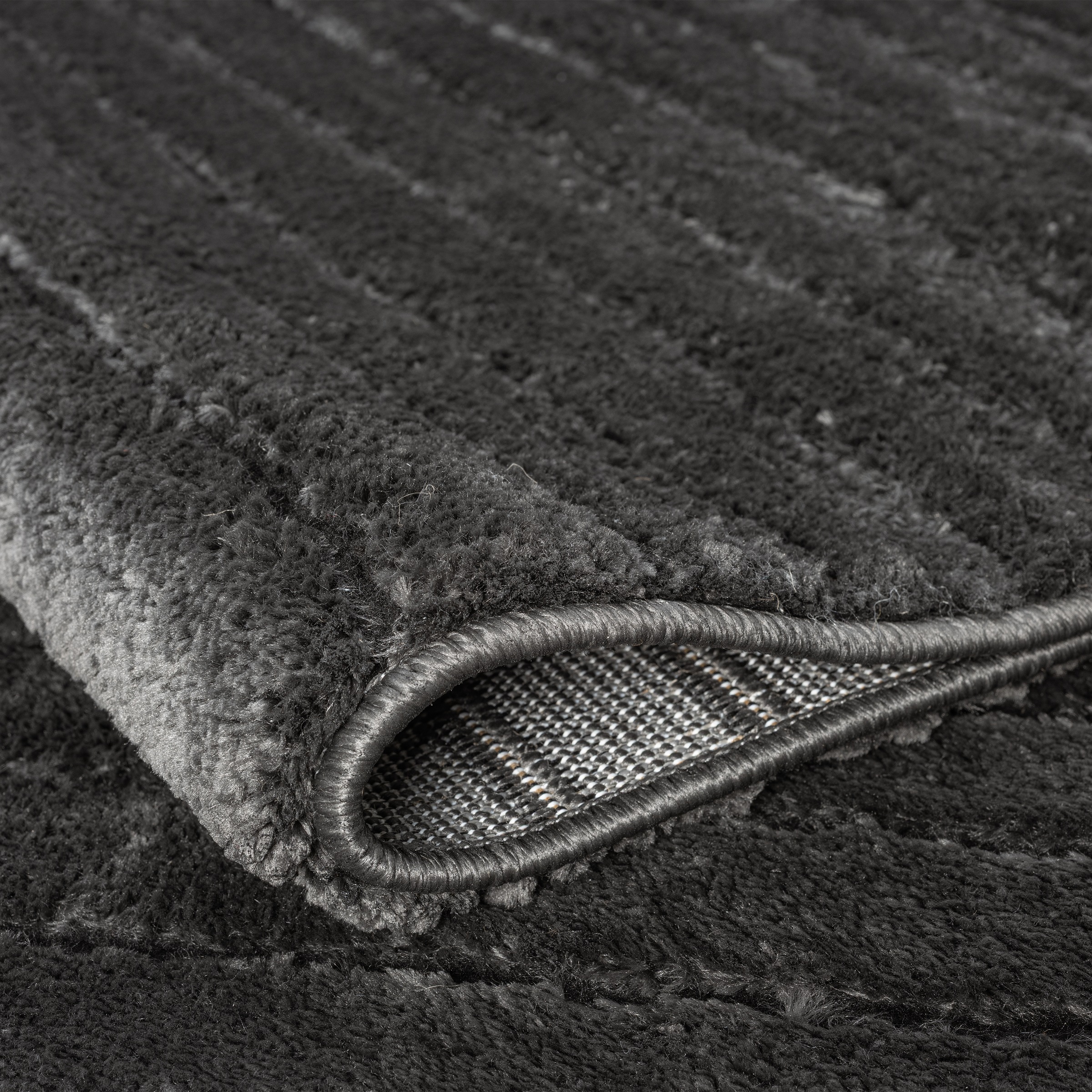 LeGer Home by Lena Gercke Teppich »Selma« rechteckig 19 mm Höhe Hoch-Tief-Struktur, Streifen Design, weich, Wohnzimmer, Schlafzimmer