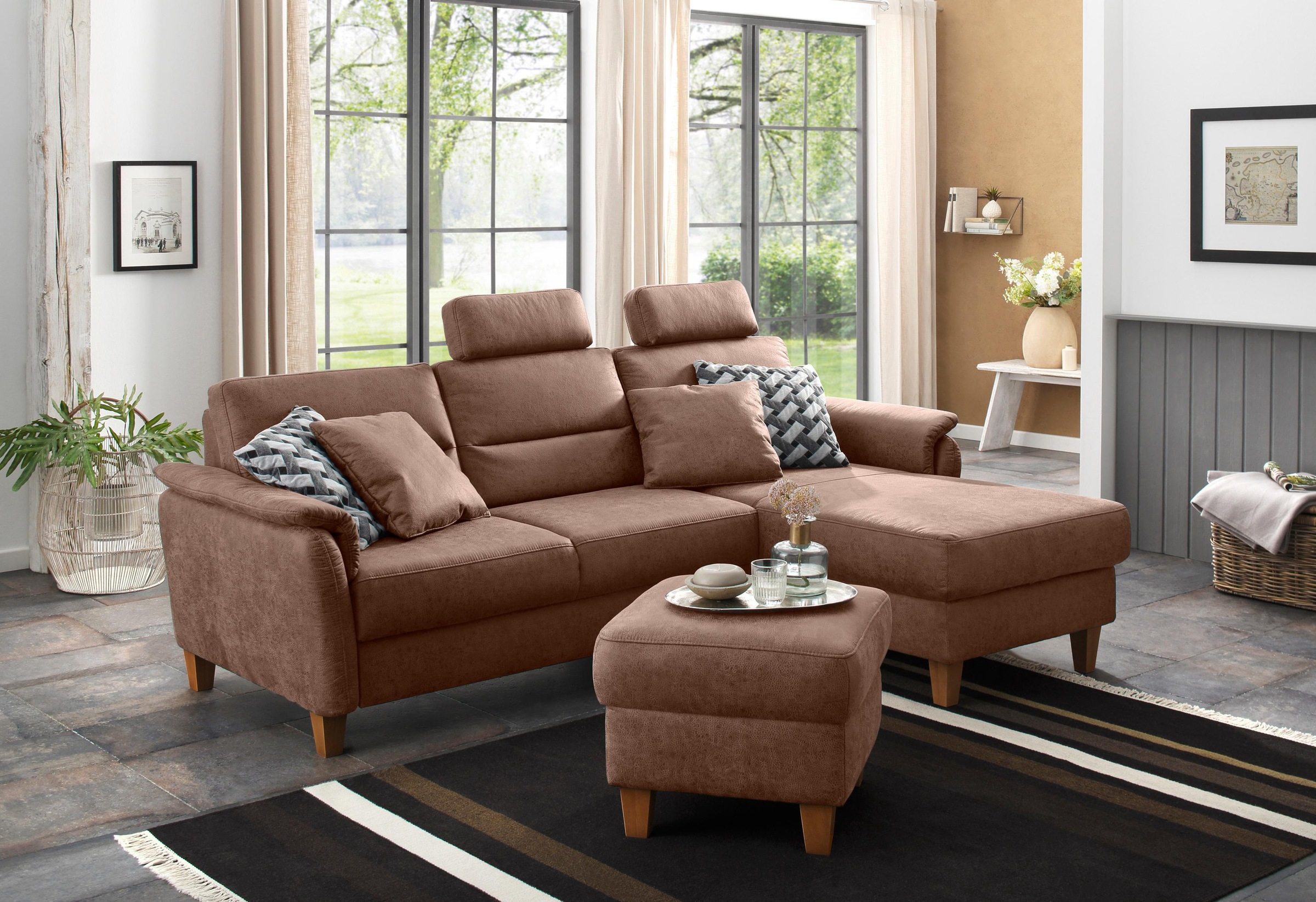 Home affaire Ecksofa »Palmera L-Form«, Federkern, wahlweise mit Bettfunktion und mit/ohne Bettkasten