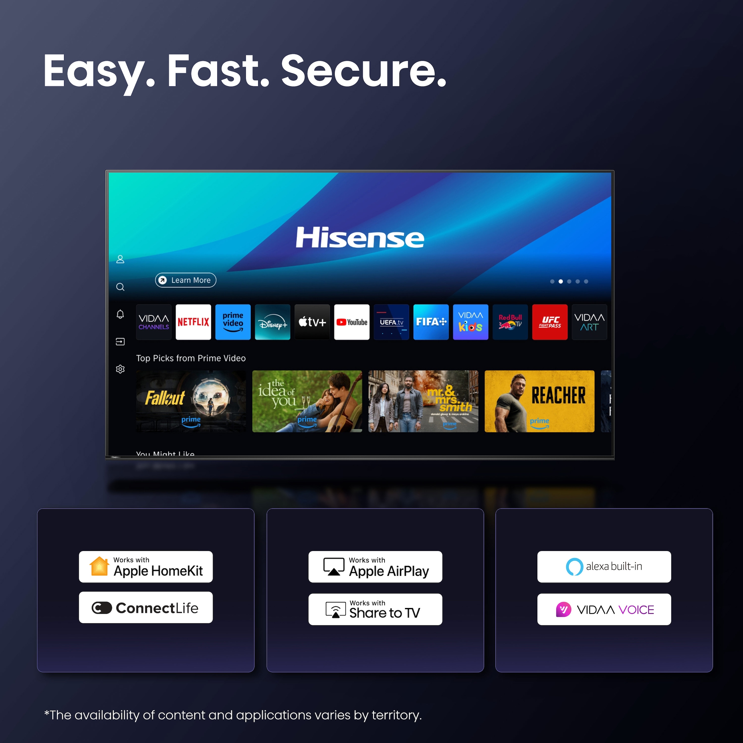 Hisense QLED Mini LED-Fernseher »65U7Q«, 4K Ultra HD, Smart-TV, 4K UHD Mini LED