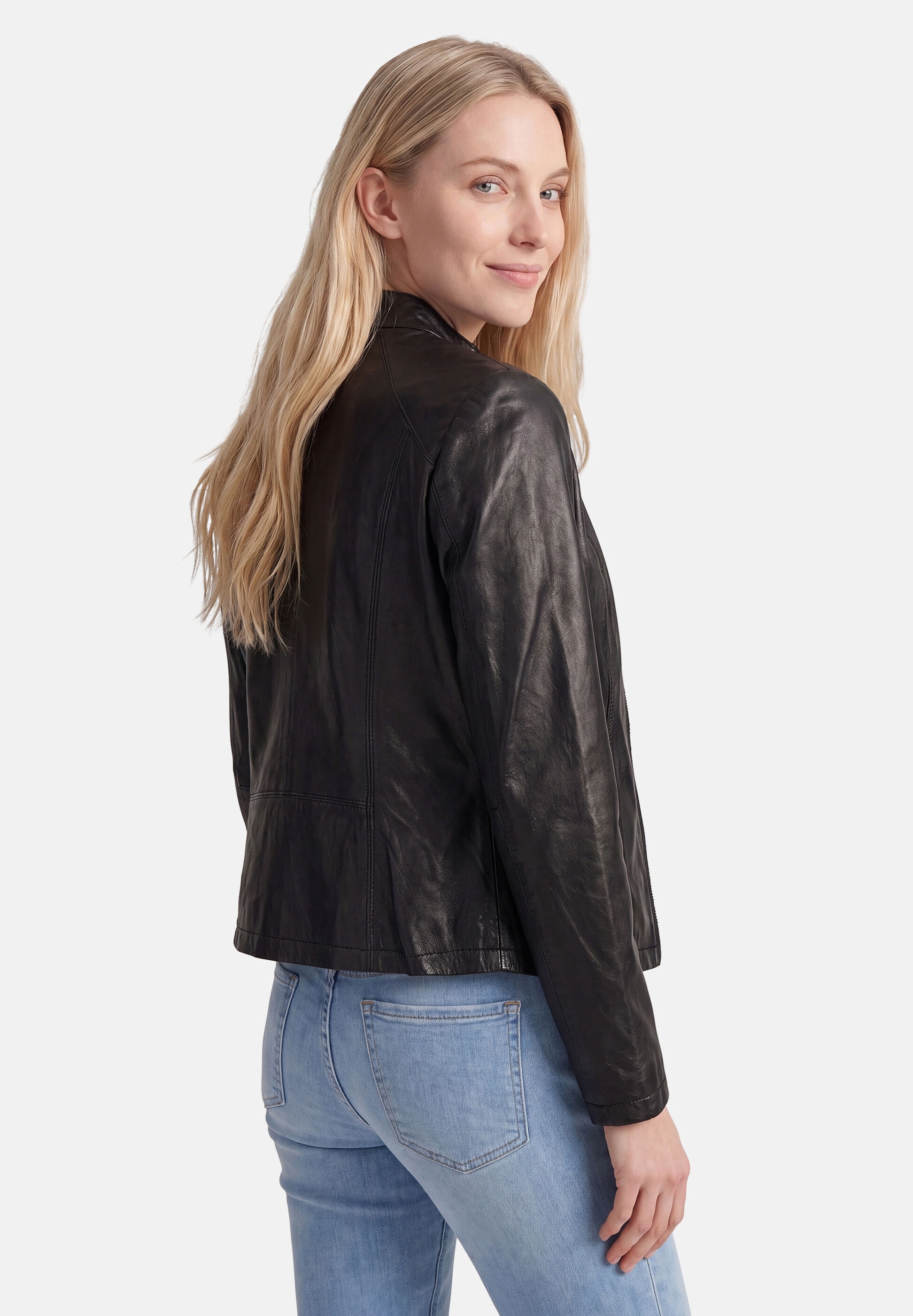 Apple of Eden Lederjacke »Apple of Eden Lederjacke« ohne Kapuze mit Stehkragen