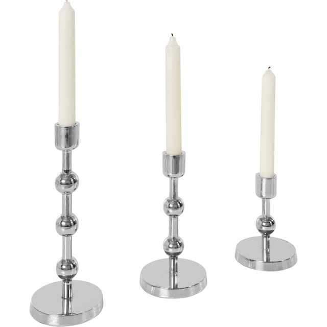 Leonique Kerzenständer »Elliose«, (Set, 3 St.), aus Aluminium,  handgefertigt, 3 Größen im Set bequem bestellen