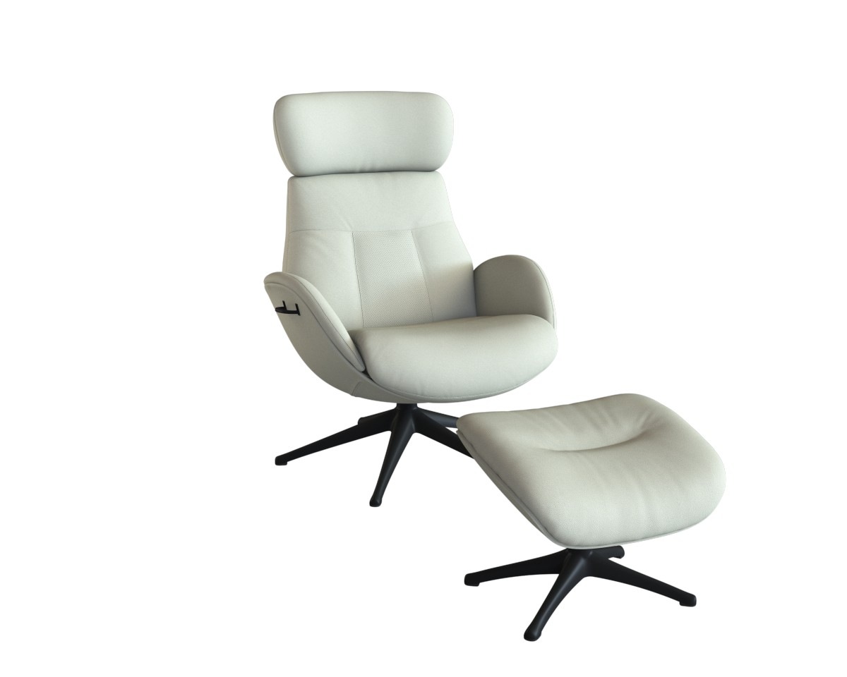 FLEXLUX Relaxsessel »Relaxchairs Elegant«, Premium Komfort, Rücken- & Kopfteilverstellung, drehbar, Fuß schwarz