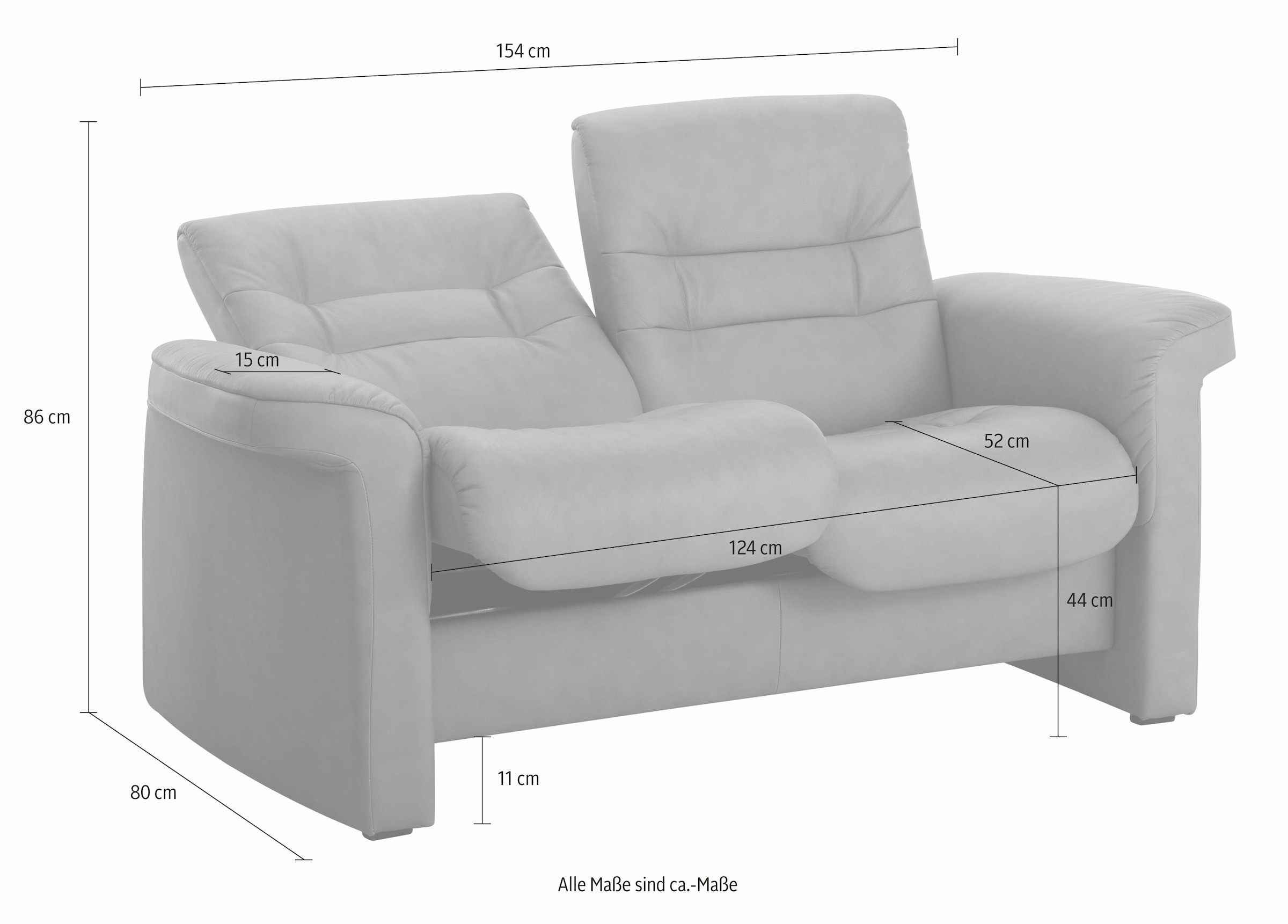 Stressless® 2-Sitzer »Sapphire«, mit Low Back, Relaxfunktion & Rückenverstellung, Breite 154 cm
