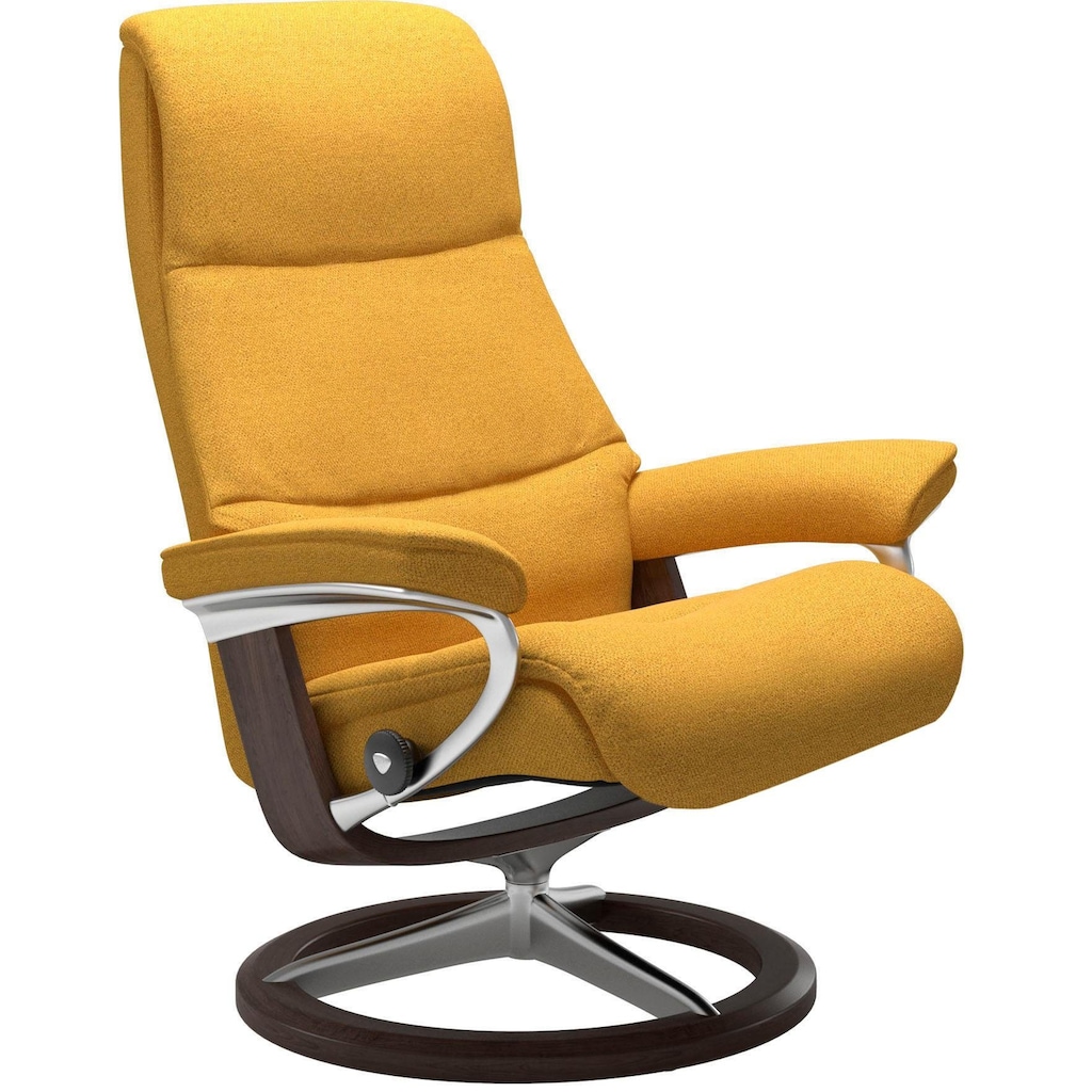 Stressless® Relaxsessel »View«, (Set, Relaxsessel mit Hocker), mit Signature Base, Größe L,Gestell Wenge