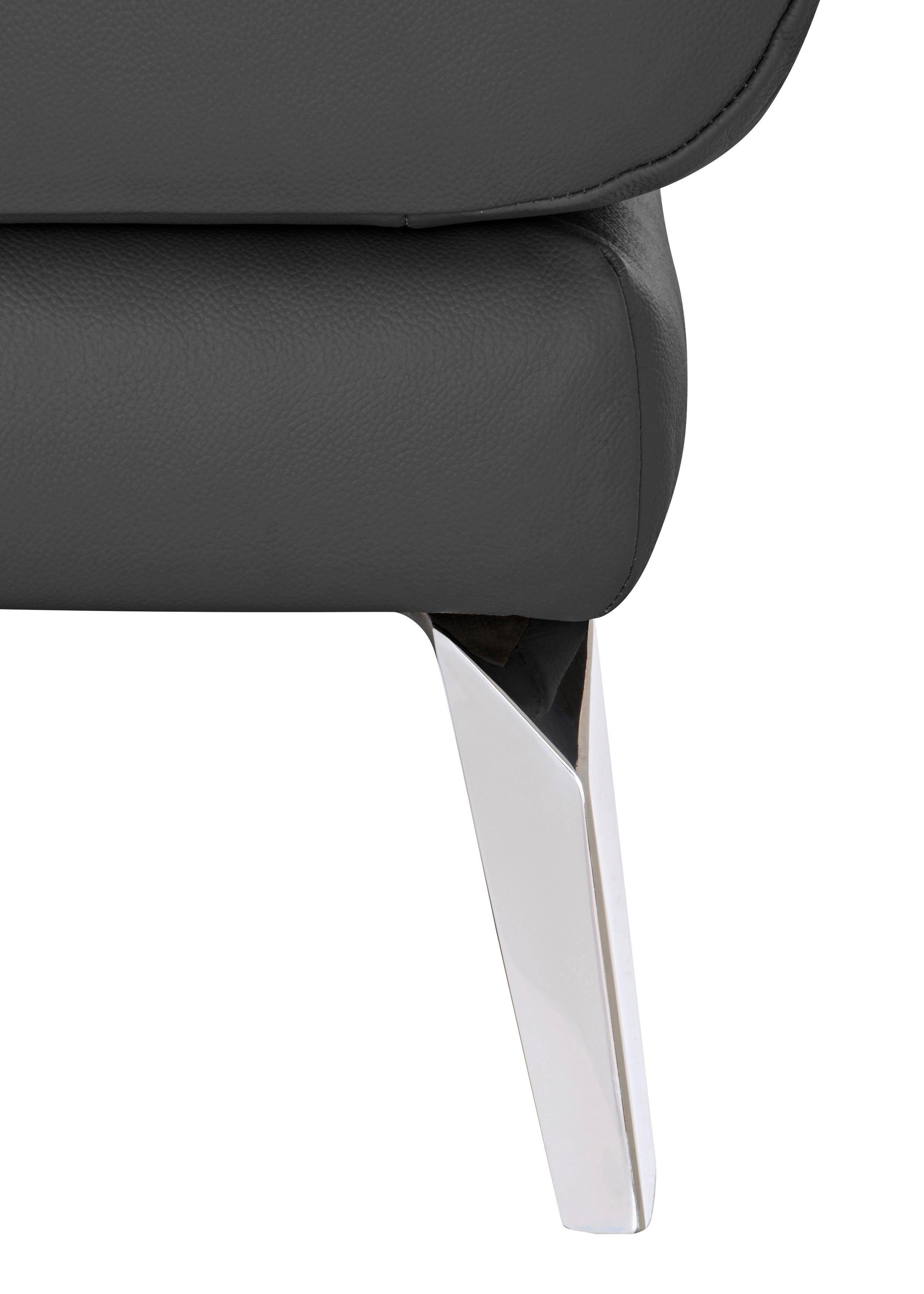W.SCHILLIG Chaiselongue »softy«, mit dekorativer Heftung im Sitz, Füße Chrom glänzend