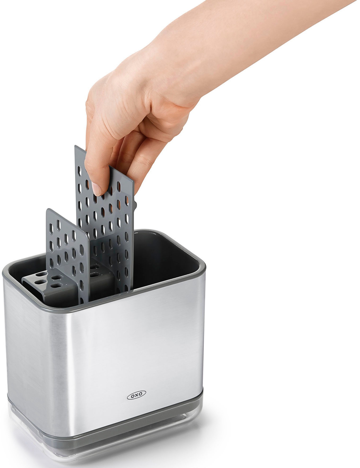 OXO Good Grips Zubehöraufbewahrungsständer, für die Spüle, Edelstahl
