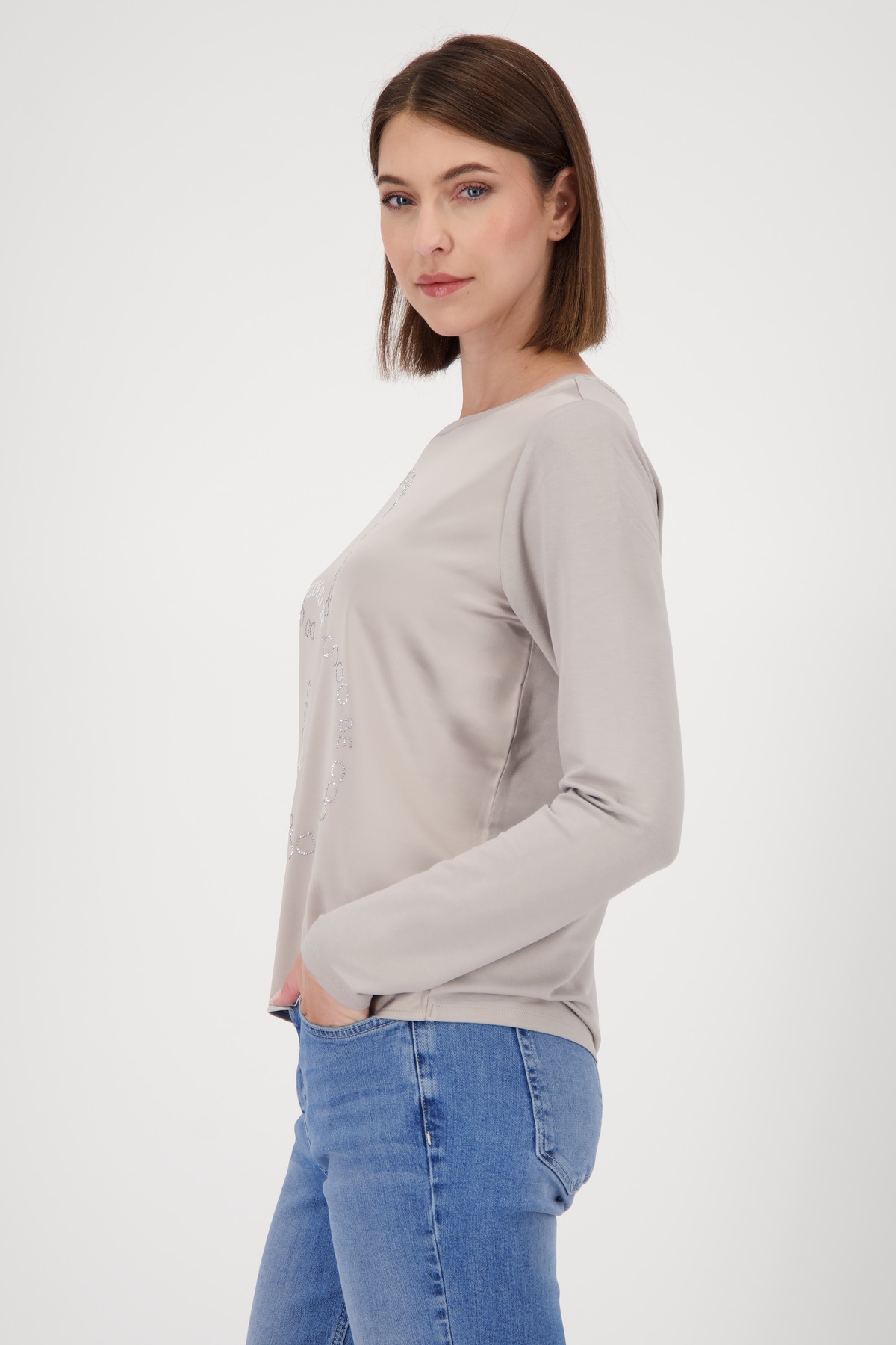 Monari Schlupfbluse, mit Folienglanzdruck