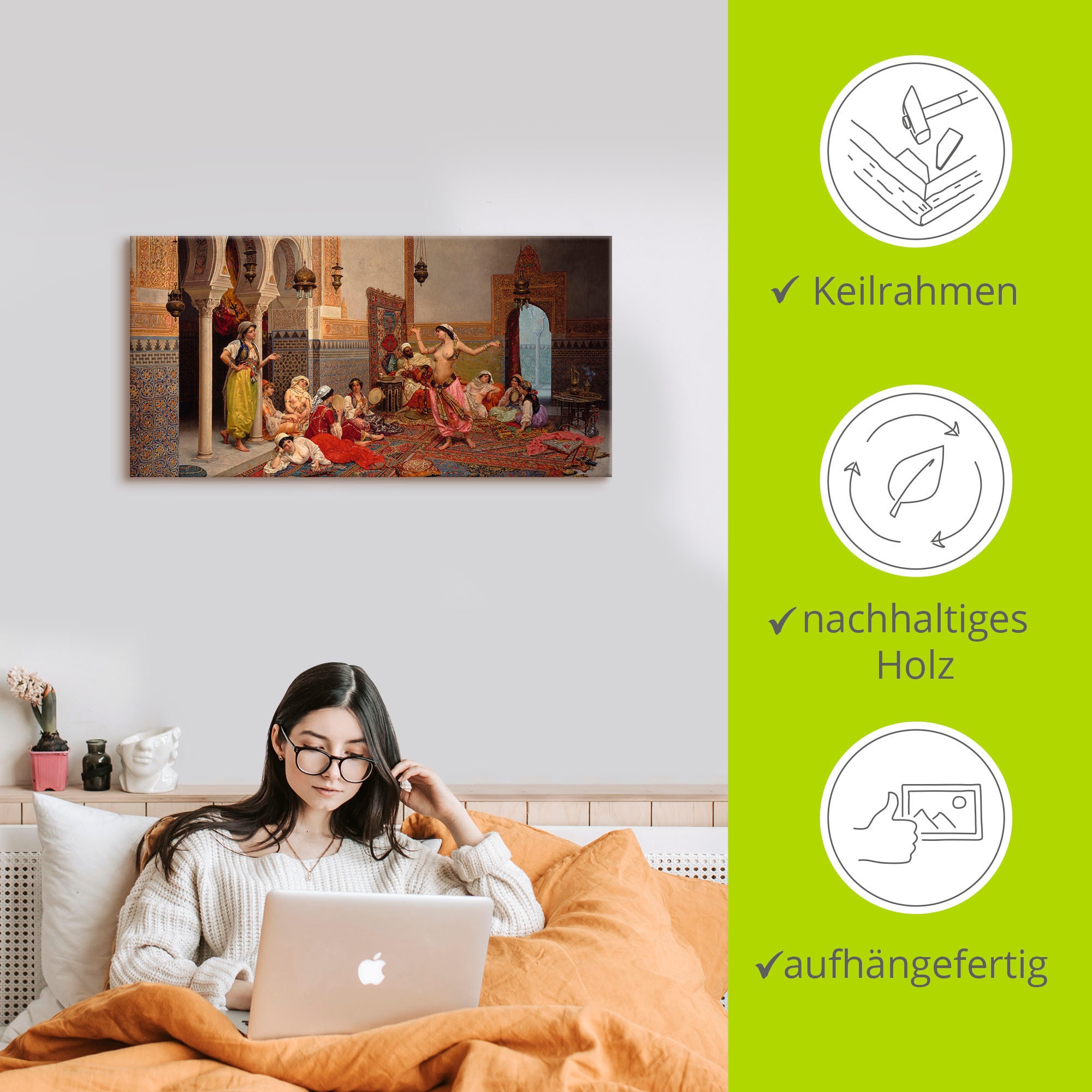 Artland Leinwandbild »Tanz im Harem.« Gruppen & Familien 1 Stk. tlg. auf Holzrahmen gespannt