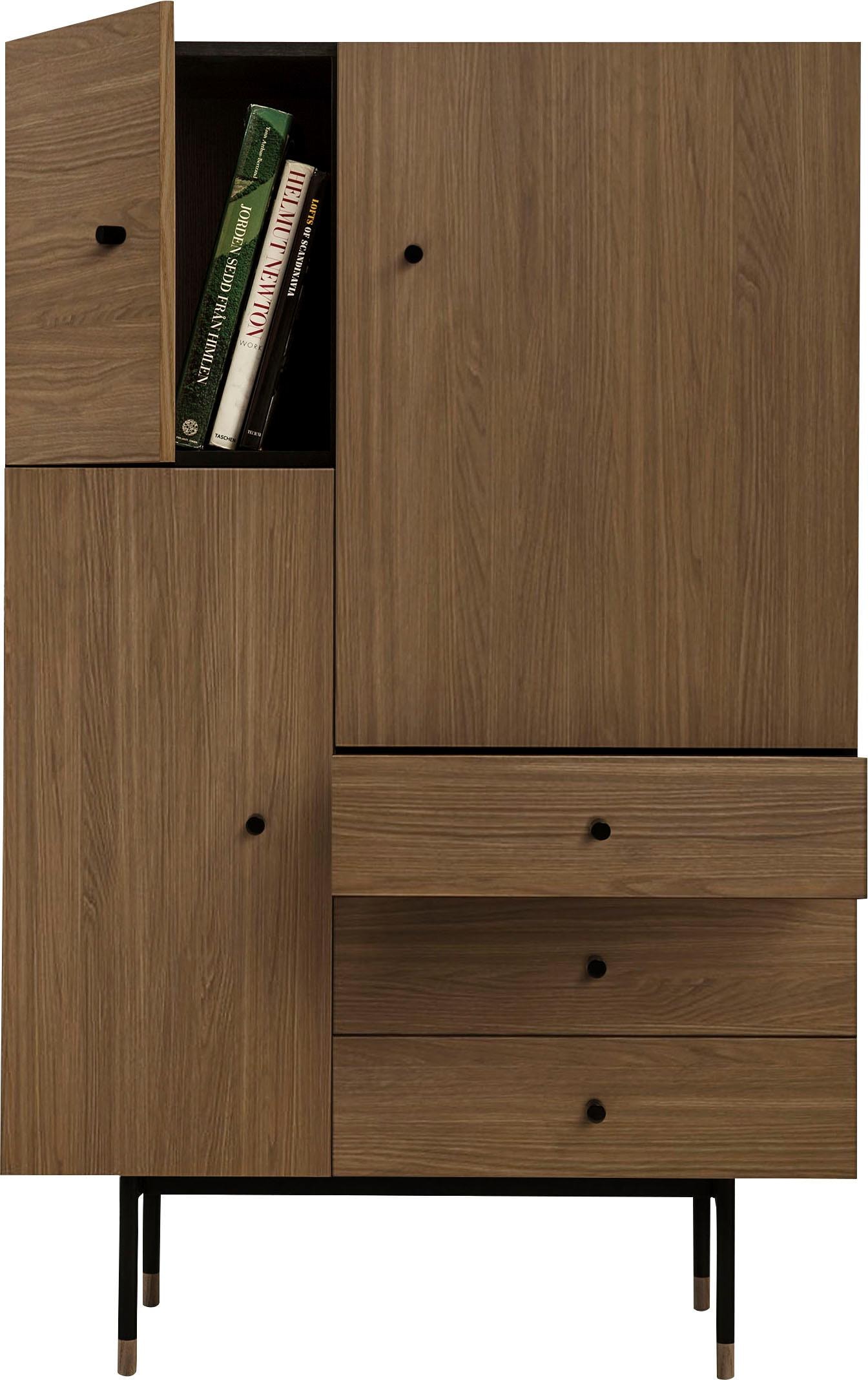 Woodman Highboard »Jugend Kommode« Stauraumschrank mit Holzfurnier aus Eiche, Breite 90 cm, FSC®
