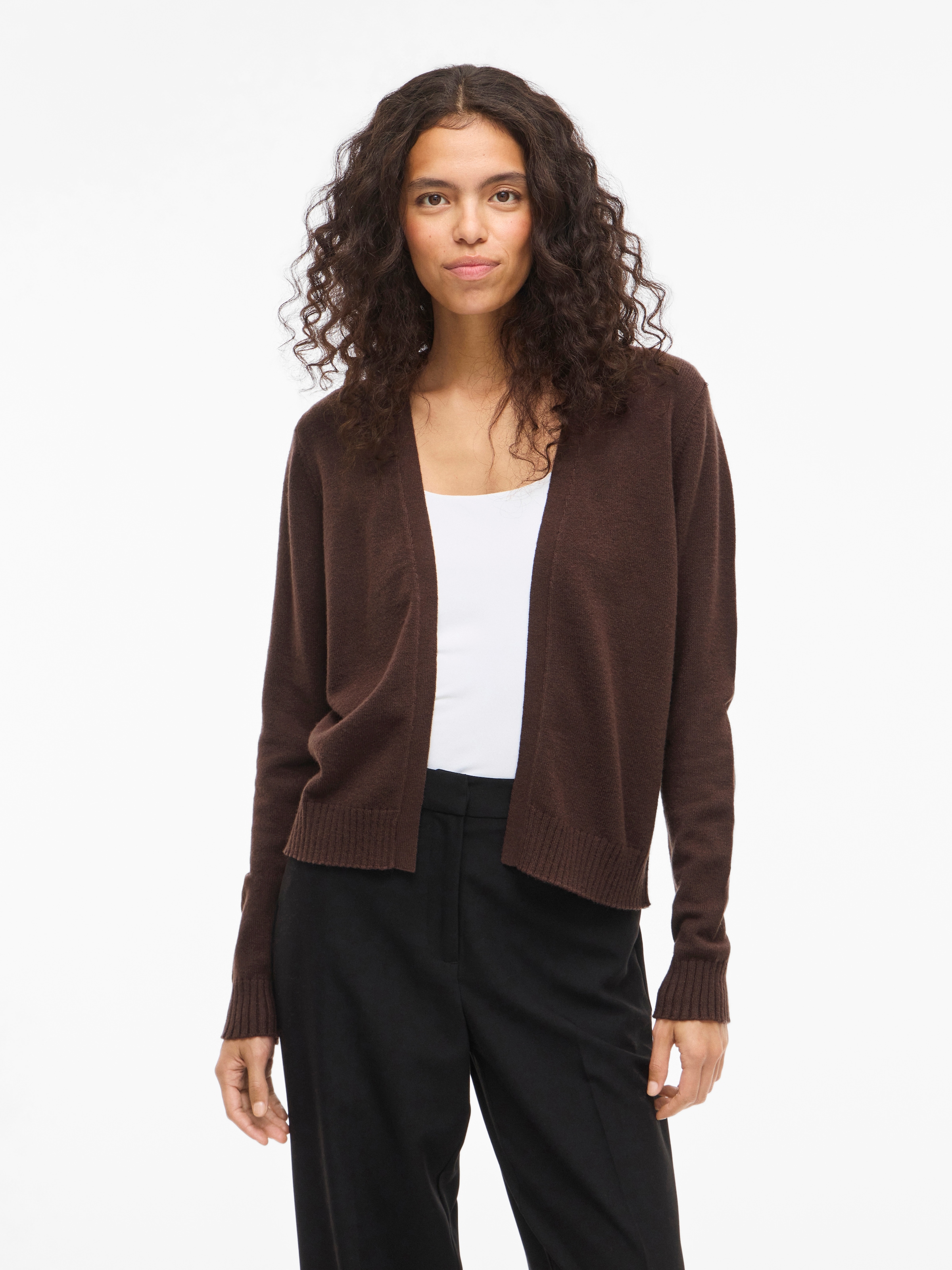Vila Cardigan »VIRIL SHORT L/S KNIT CARDIGAN-NOOS« Materialmix, regular fit