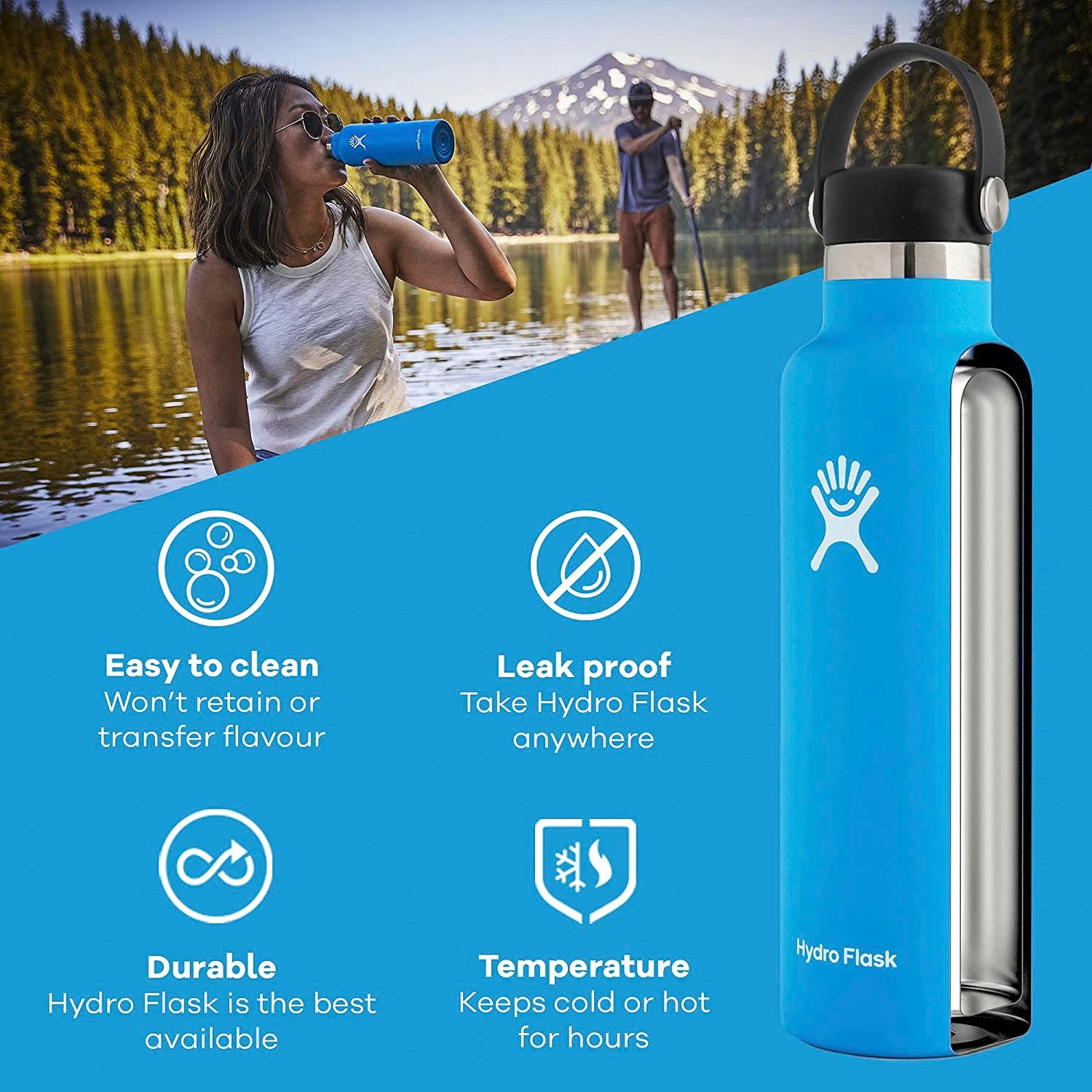 Hydro Flask Trinkflasche »STANDARD FLEX CAP«, (1 tlg.), TempShield™-Isolierung
