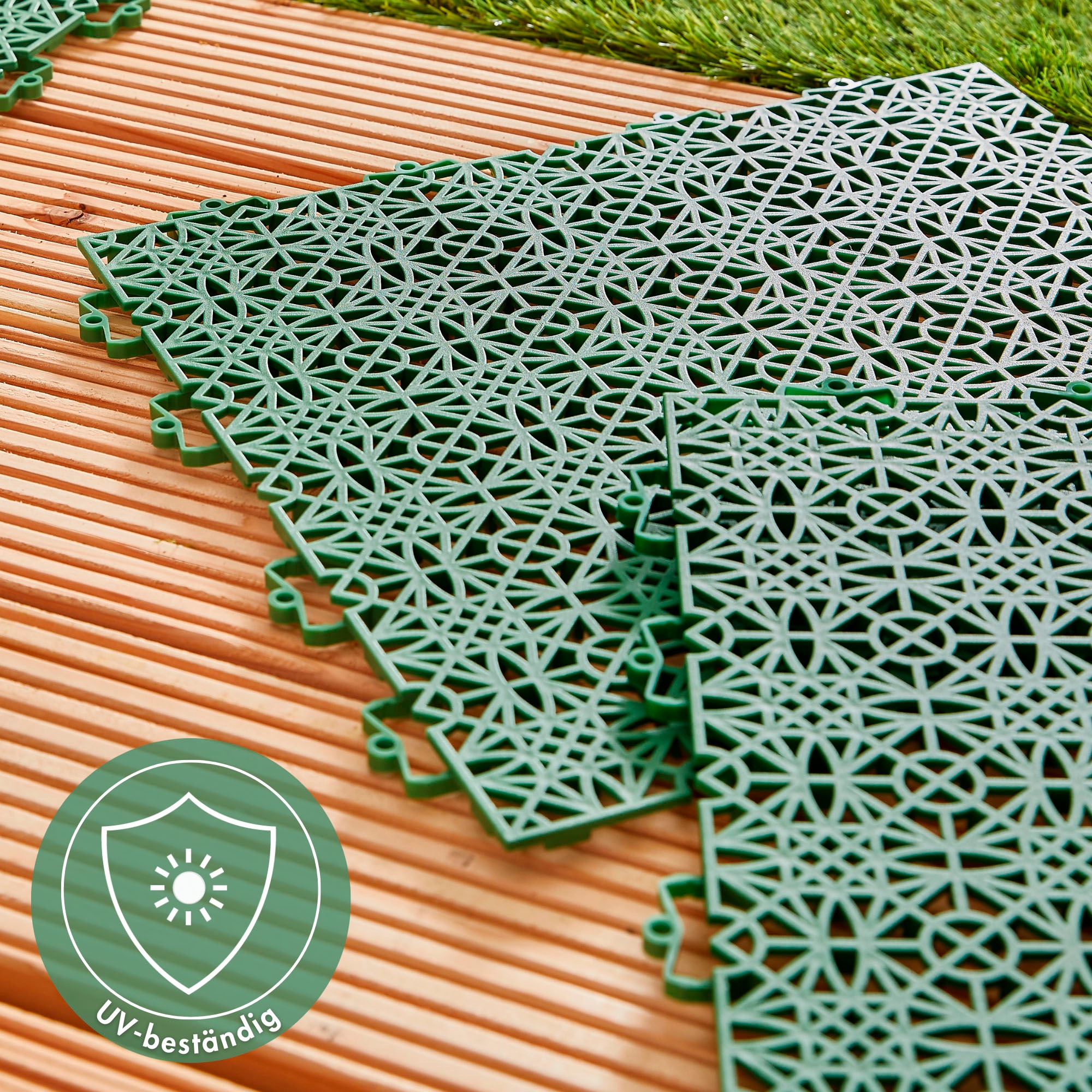 Andiamo Kunststoff-Fliesen »Terrassenfliesen Terra Sol, Made in Swiss«, Outdoor Klickfliesen, 38x38 cm, Set mit 1 qm, 2 qm, 5 qm, UV-beständig