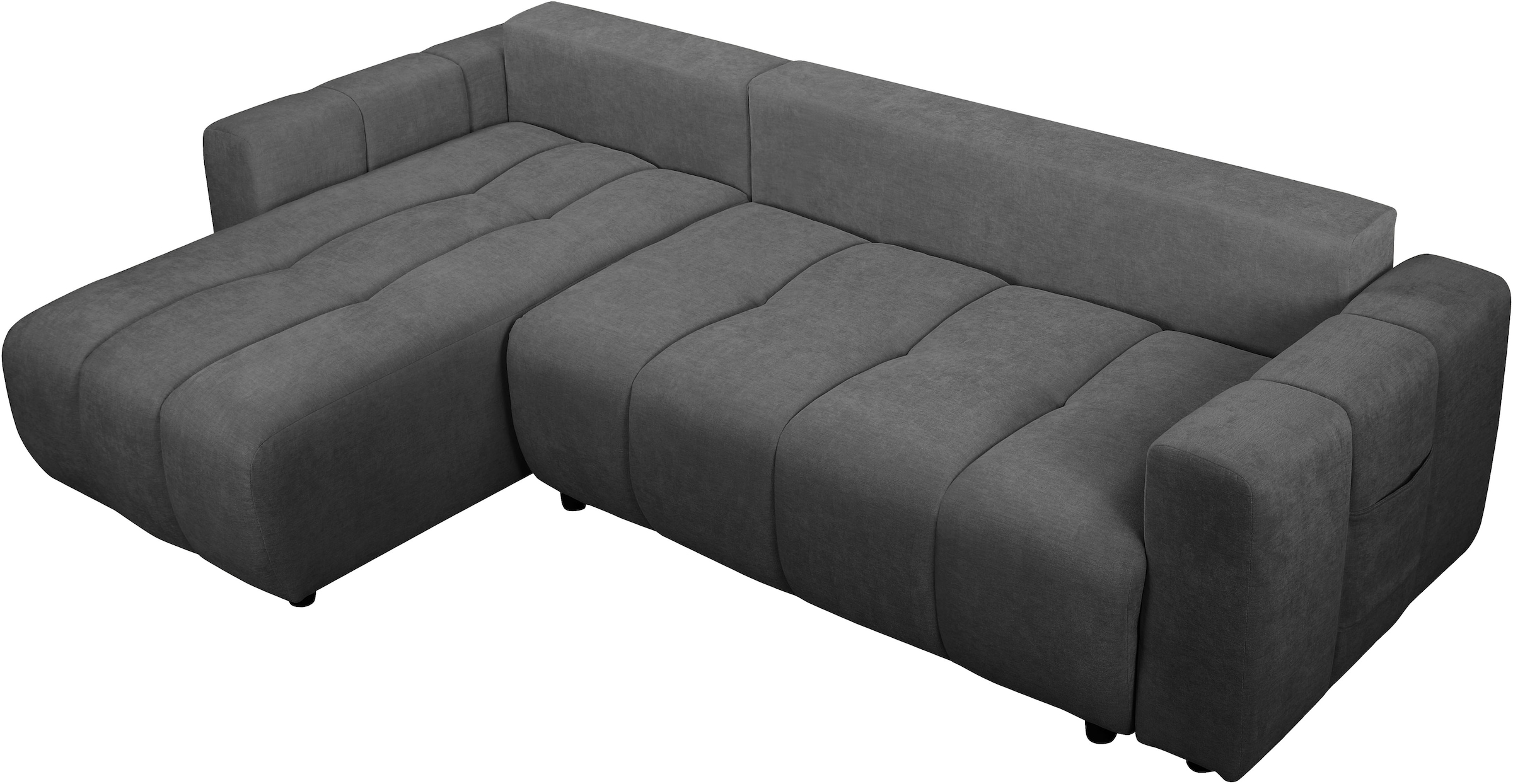 OTTO home Ecksofa »YLVAA L-Form, 241 cm - OTTO. Verlässliche Qualität.« Schlaffunktion (132/200), Bettkasten, Feinstruktur-Bezug