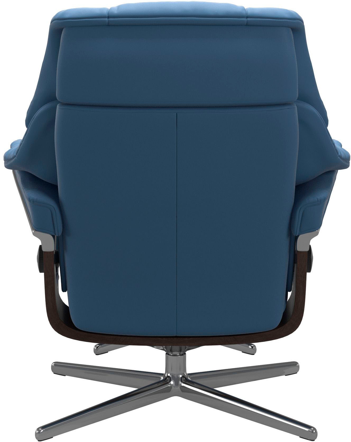 Stressless® Relaxsessel »Reno«, (Set, Relaxsessel mit Hocker), mit Hocker, mit Cross Base, Größe S, M & L, Holzakzent Wenge