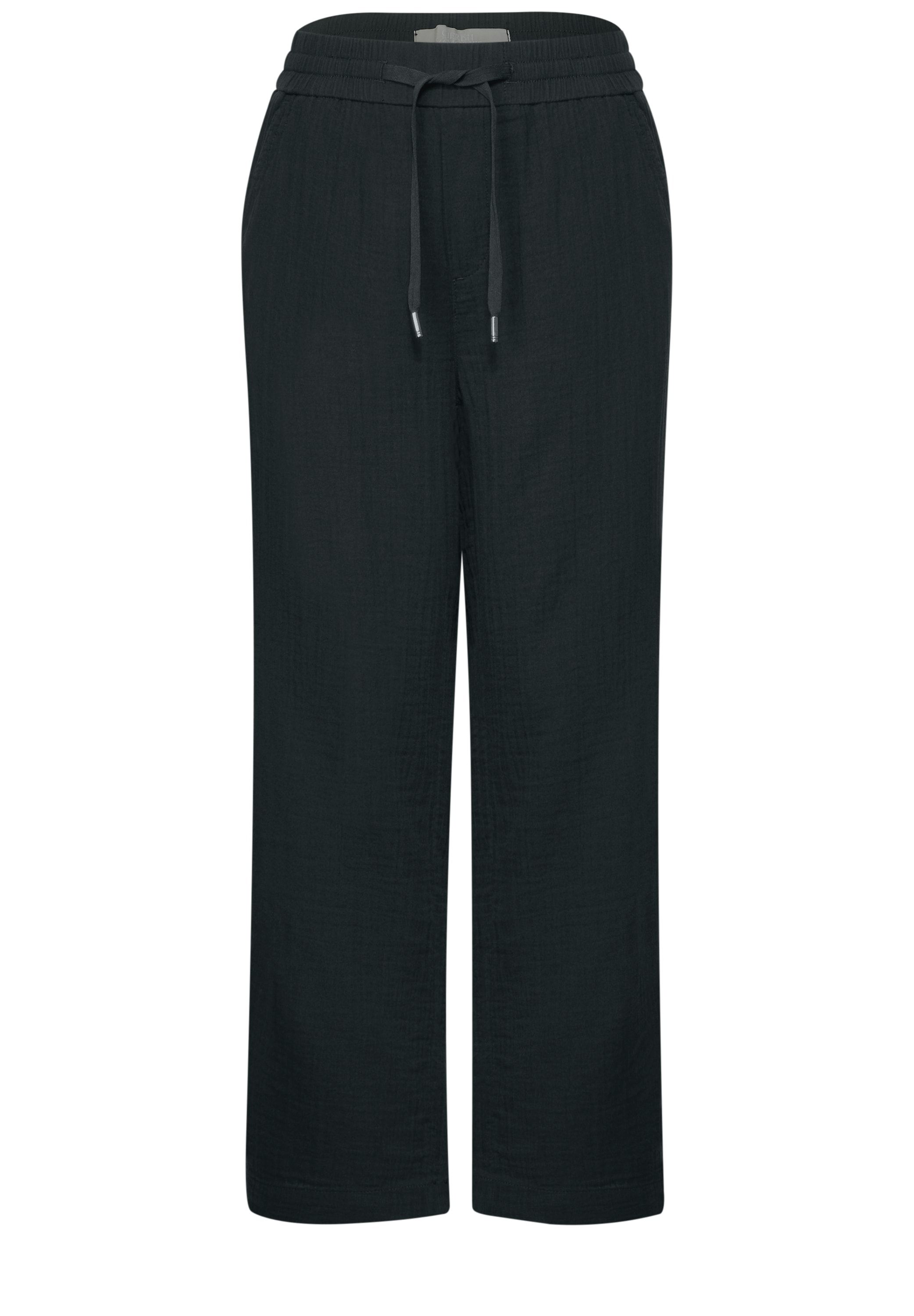 STREET ONE Stoffhose, mit elastischem Bund und Tunnelzug, im Musselin-Look