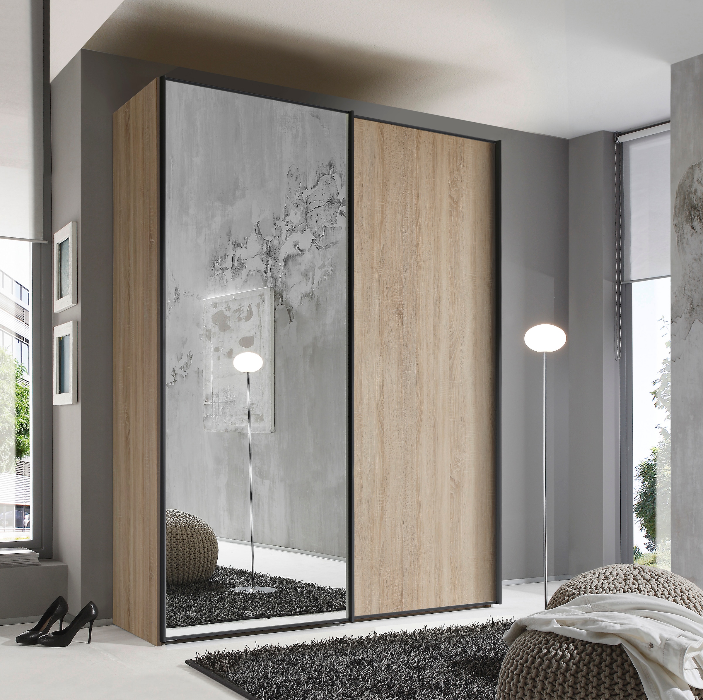 STAUD Schwebetürenschrank »Sinfonie Plus, edles Design in hochwertiger Qualität, Made in Germany« Mit Spiegeltüre und vier verschiedenen Ausstattungsvarianten