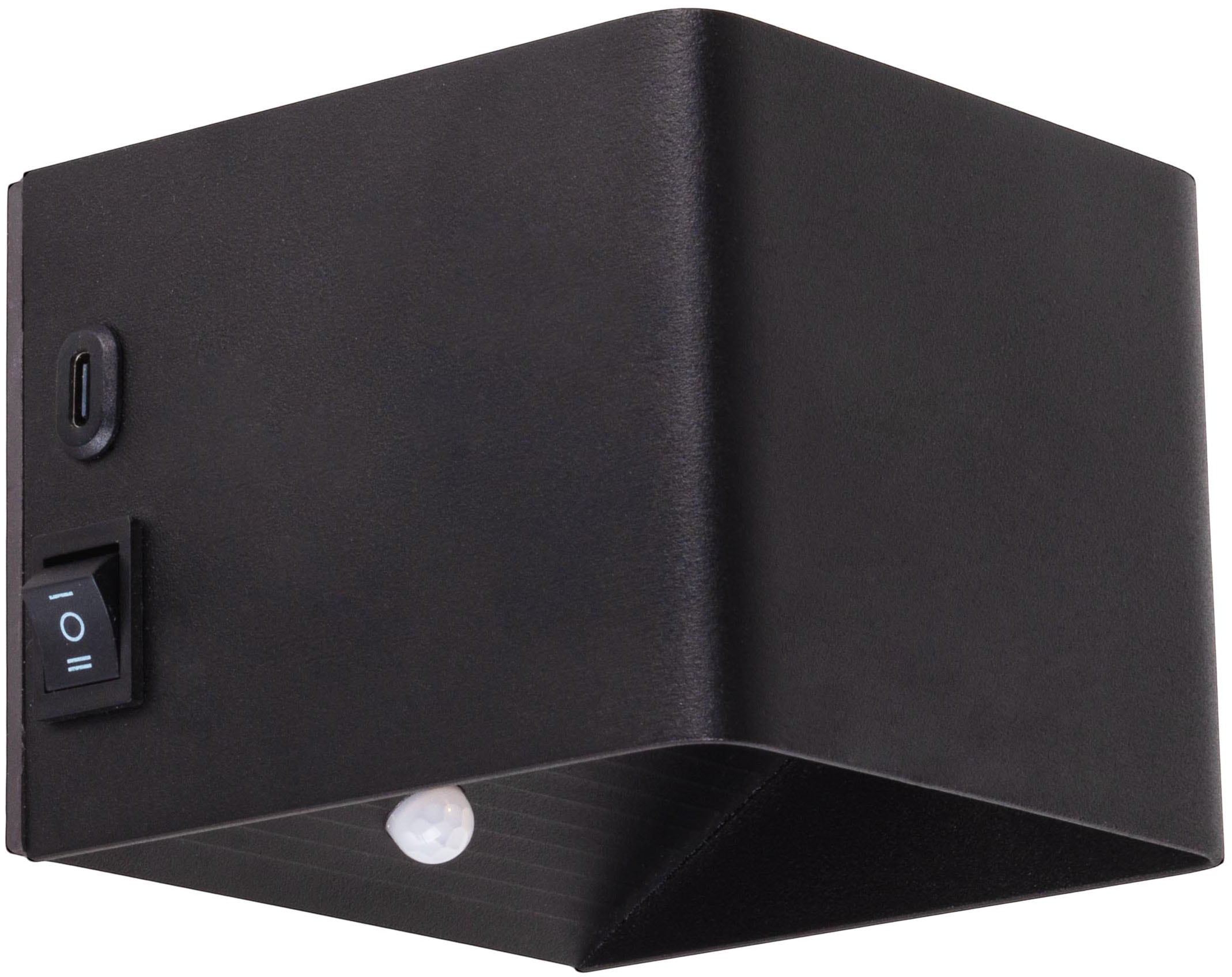 näve LED Wandleuchte »Cube« LED-Modul 1 Stk. Warmweiß Akku, magnetisch, Bewegungssensor, Memory, USB-C, Kippschalter