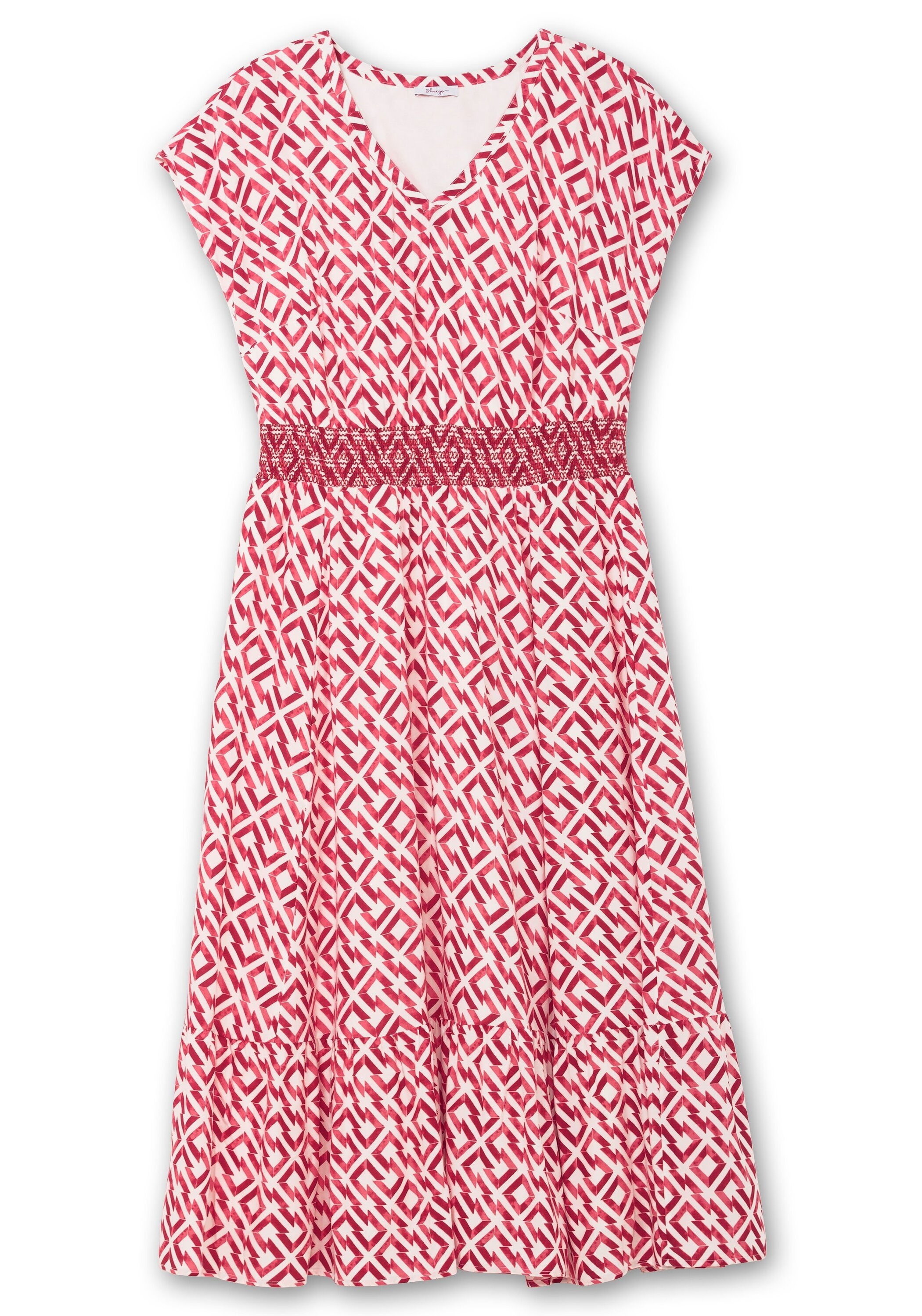 Sheego Sommerkleid »Maxikleid mit Smokbund und Grafikprint«