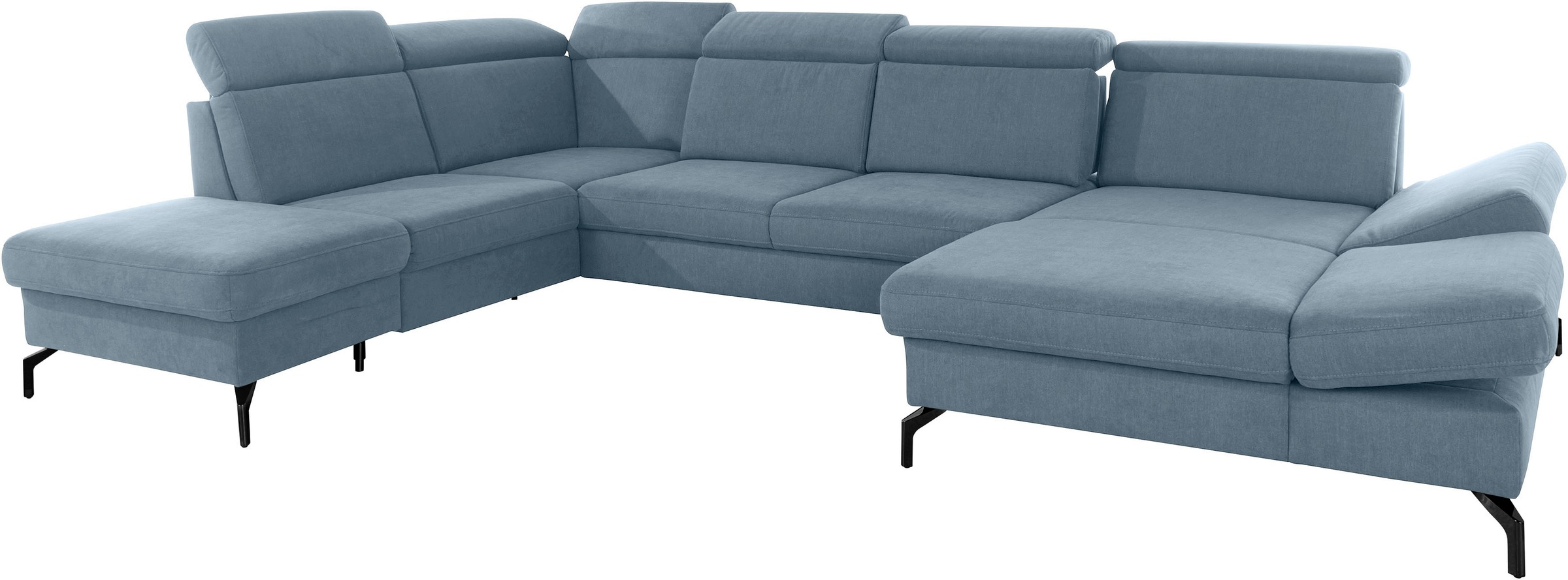 sit&more Wohnlandschaft »Brisbane U-Form«, Fußhöhe 15 cm, inklusive Sitztiefen-, Armteil- und Kopfteilverstellung
