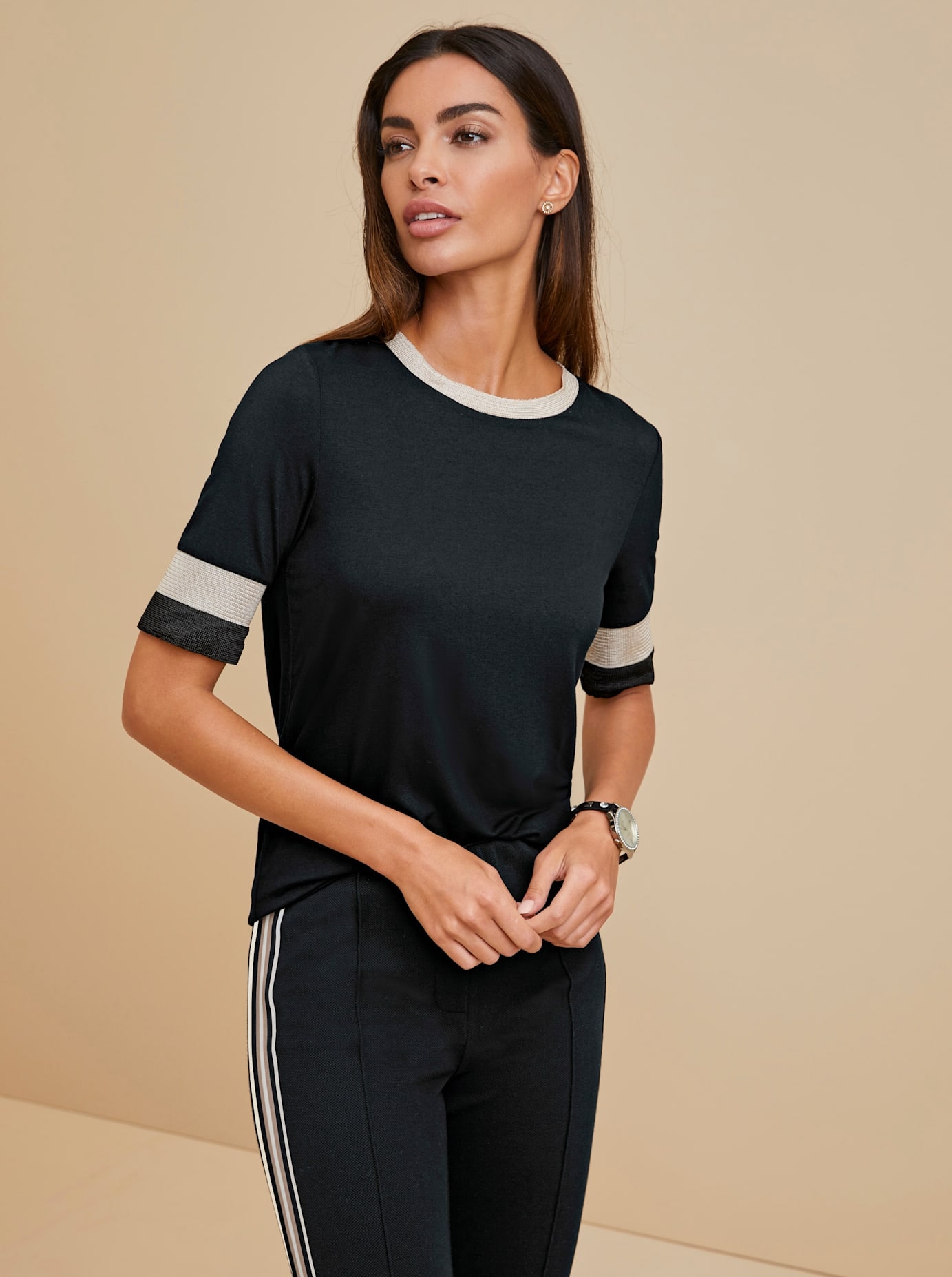 heine Rundhalsshirt »Rundhals-Shirt«, (1 tlg.)