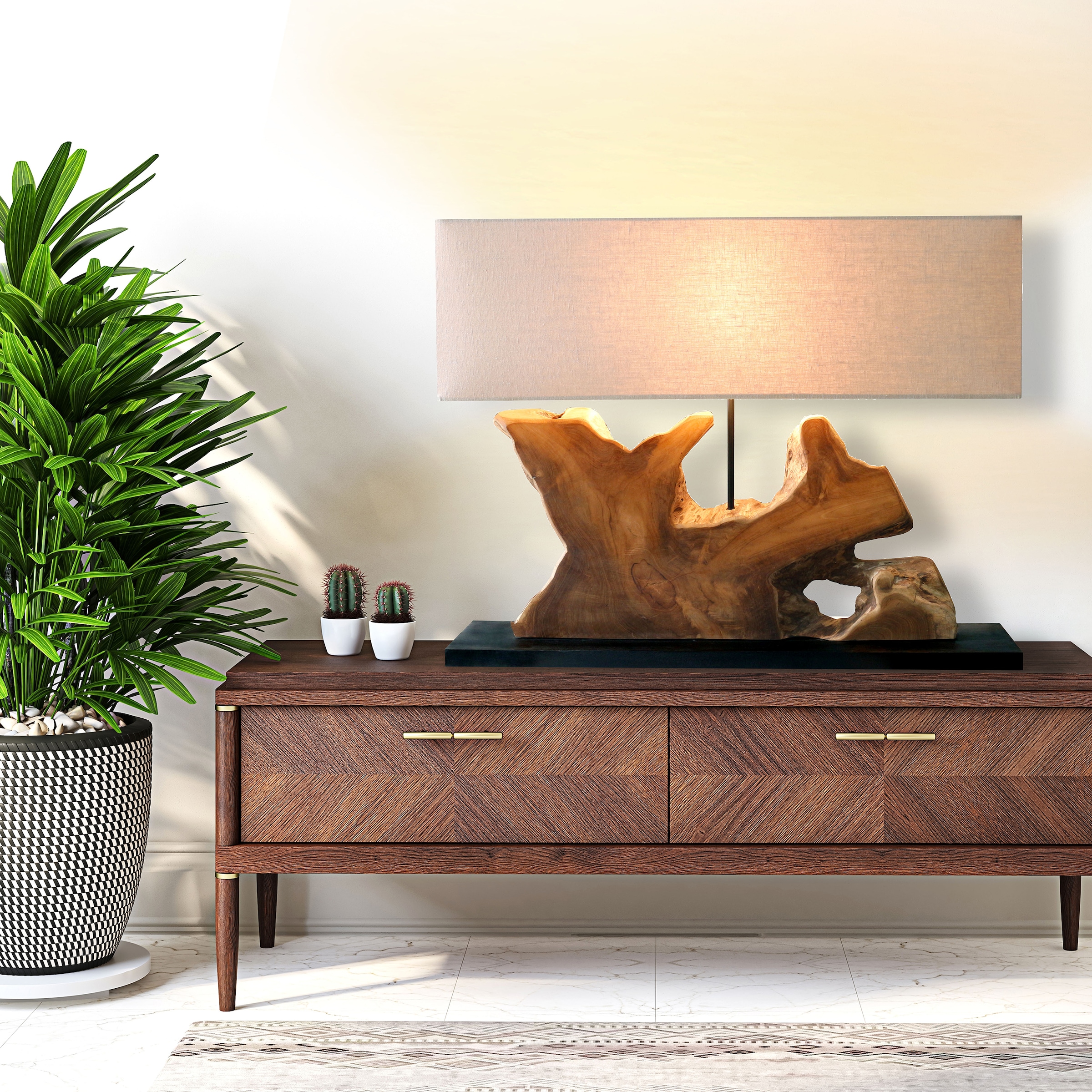 SalesFever Tischleuchte »Treibholz« E27 1 Stk. handgefertigt