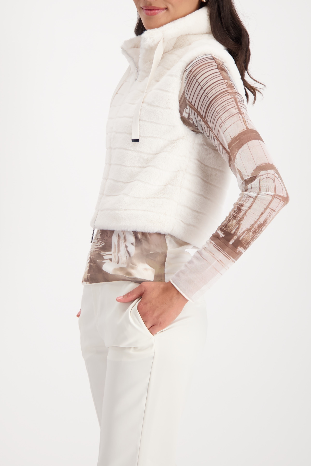 Monari Fellimitatweste »Weste fake fur« Regular fit mit Stehkragen