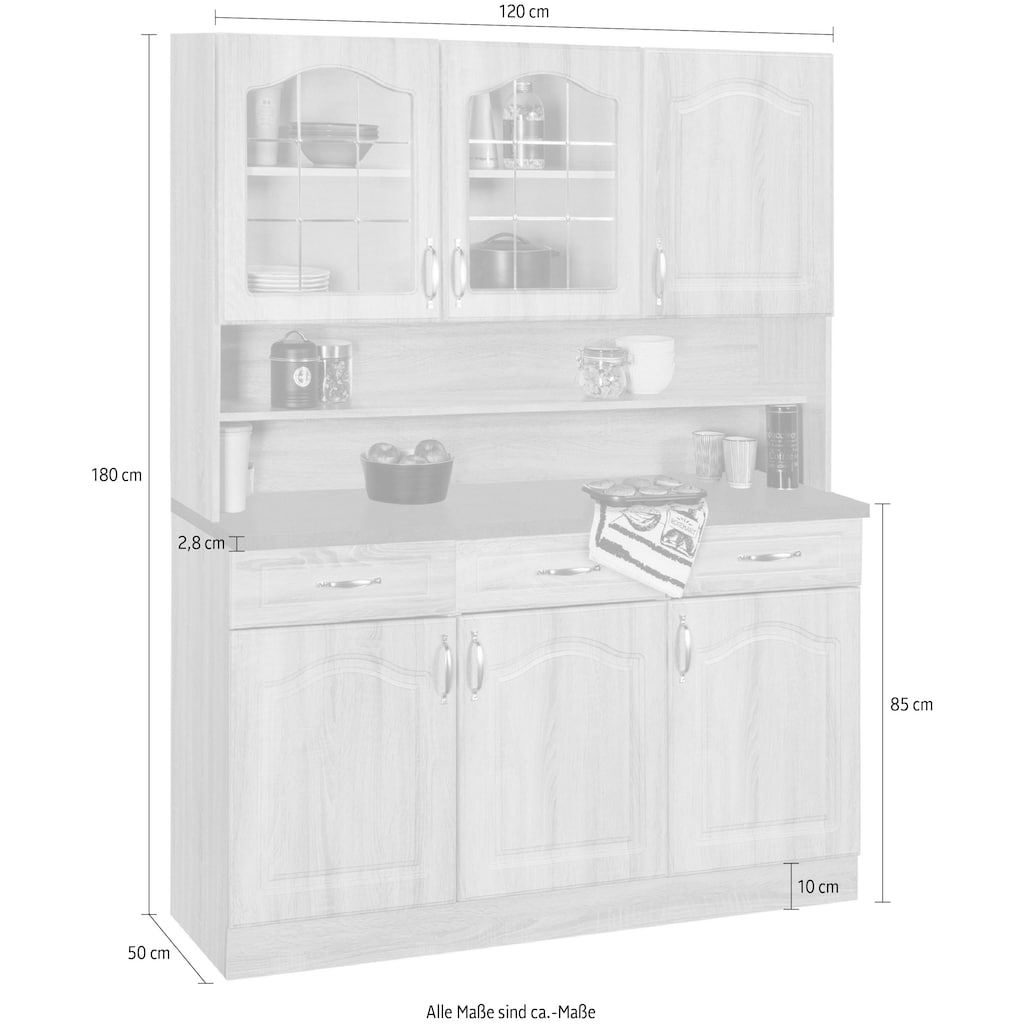 wiho Küchen Buffet »Linz«, 120 cm breit in Landhaus-Optik