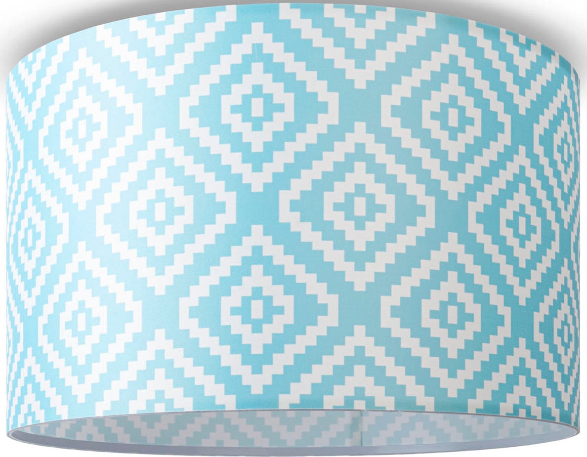 Paco Home Deckenleuchte »Hugo Stella« E27 Stoff Lampenschirm Vintage Wohnzimmerlampe Rund Retro Design Textil