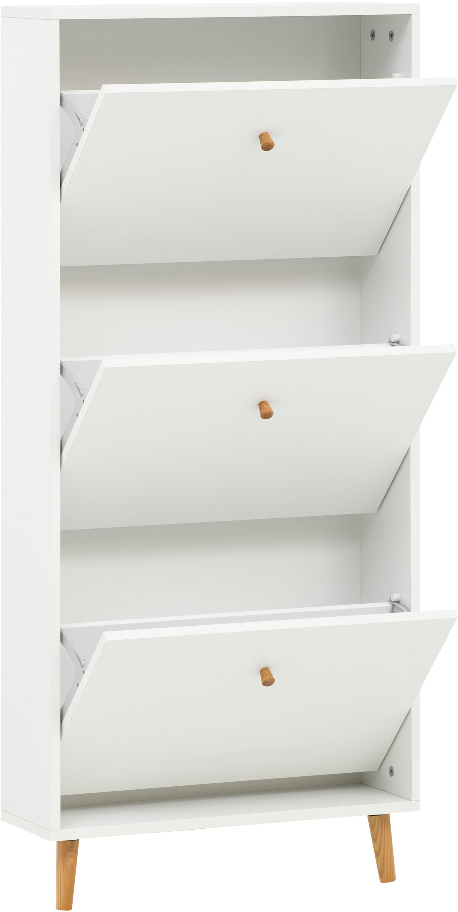Schildmeyer Schuhschrank »Bjarne, Breite 59 cm«, Griffe und Möbelfüße aus Massivholz