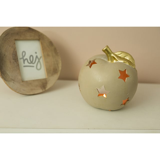 Myflair Möbel & Accessoires Teelichthalter »Weihnachtsdeko«, (1 St.), in  Apfelform, mit Sternausschnitten, aus Keramik bequem bestellen