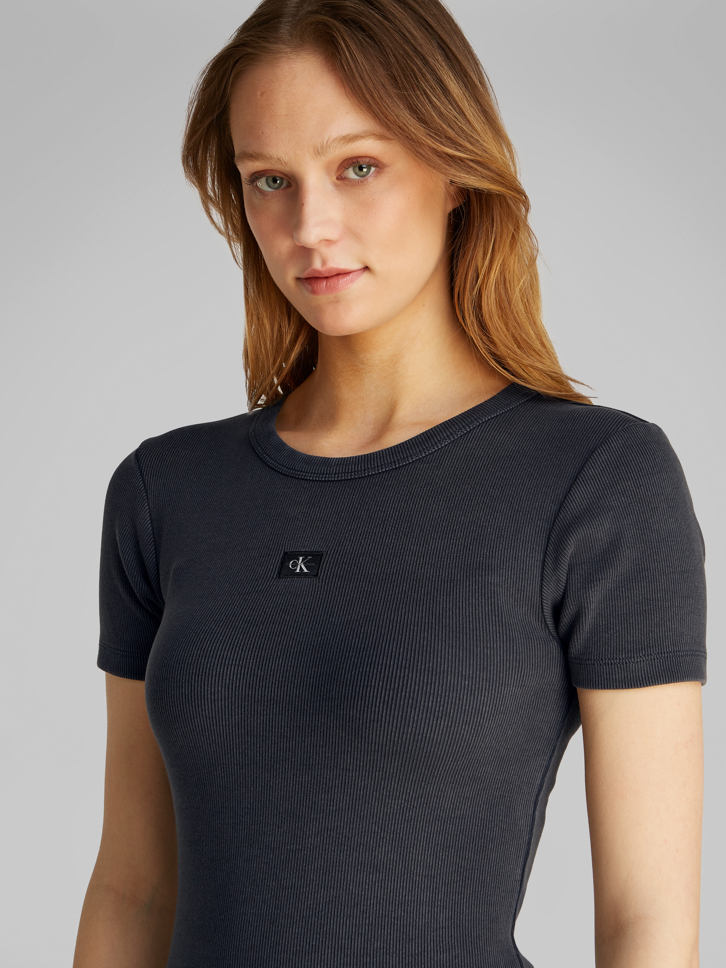 Calvin Klein Jeans Shirtkleid »WASHED WOVEN LABEL RIB DRESS«, in gewaschener Optik