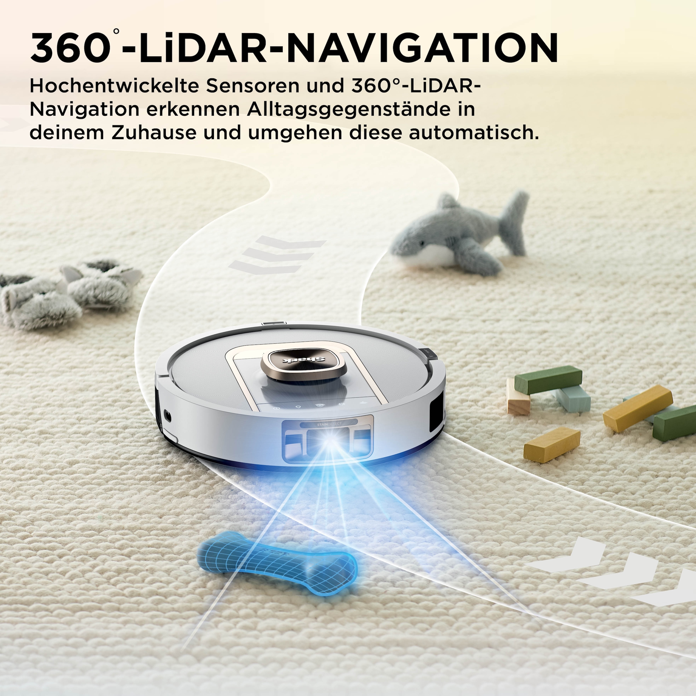Shark Saugroboter »Shark ThermaCharged PowerDetect Saugroboter RV2900XEEUWH« beheizte Basisstation verwendet 85°C heißes Wasser und 80°C warme Luft