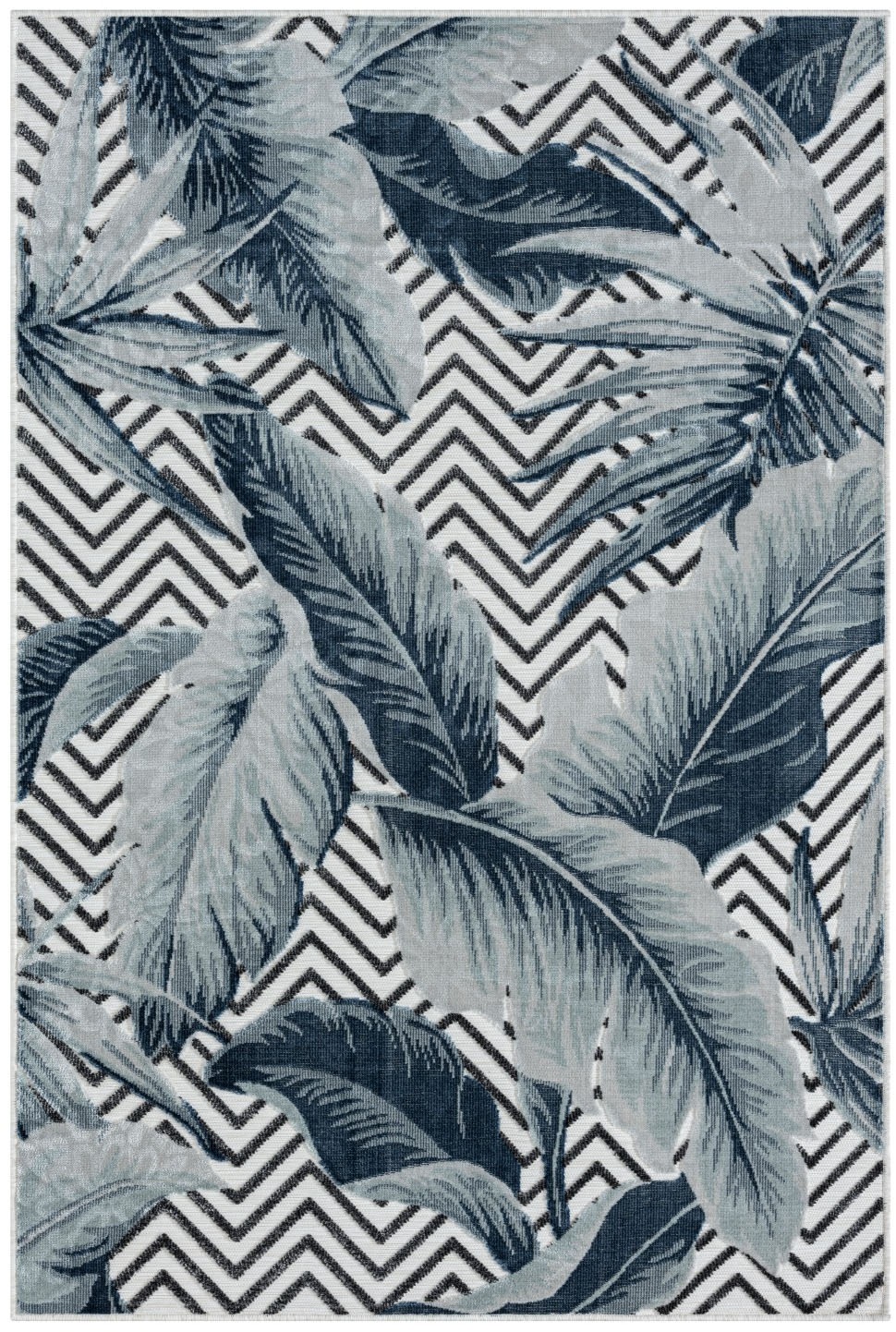 Myflair Möbel & Accessoires Teppich »Tiki Lagerräumung«, rechteckig, 8 mm Höhe, Blätter Motiv, Hoch-Tief Effekt, Outdoor geeignet, Balkon, Terrasse